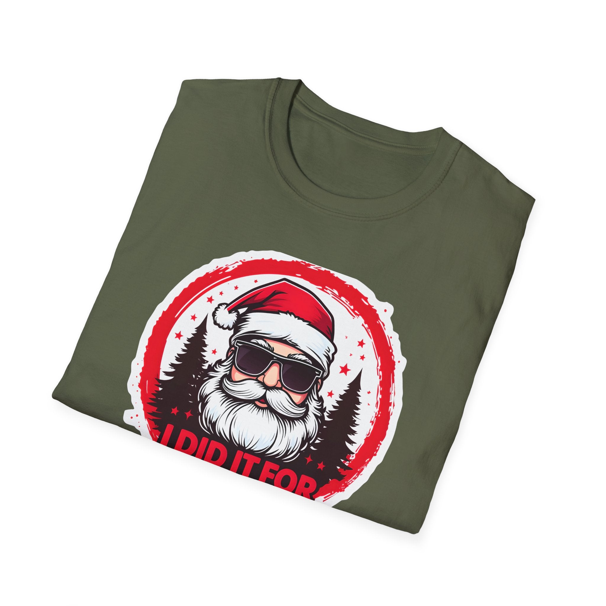 Funny Santa T-Shirt, Christmas Humor Shirt, Holiday Gift, Unisex Tee, I Did It For The Ho's, Festive Apparel, Winter Party Wear
