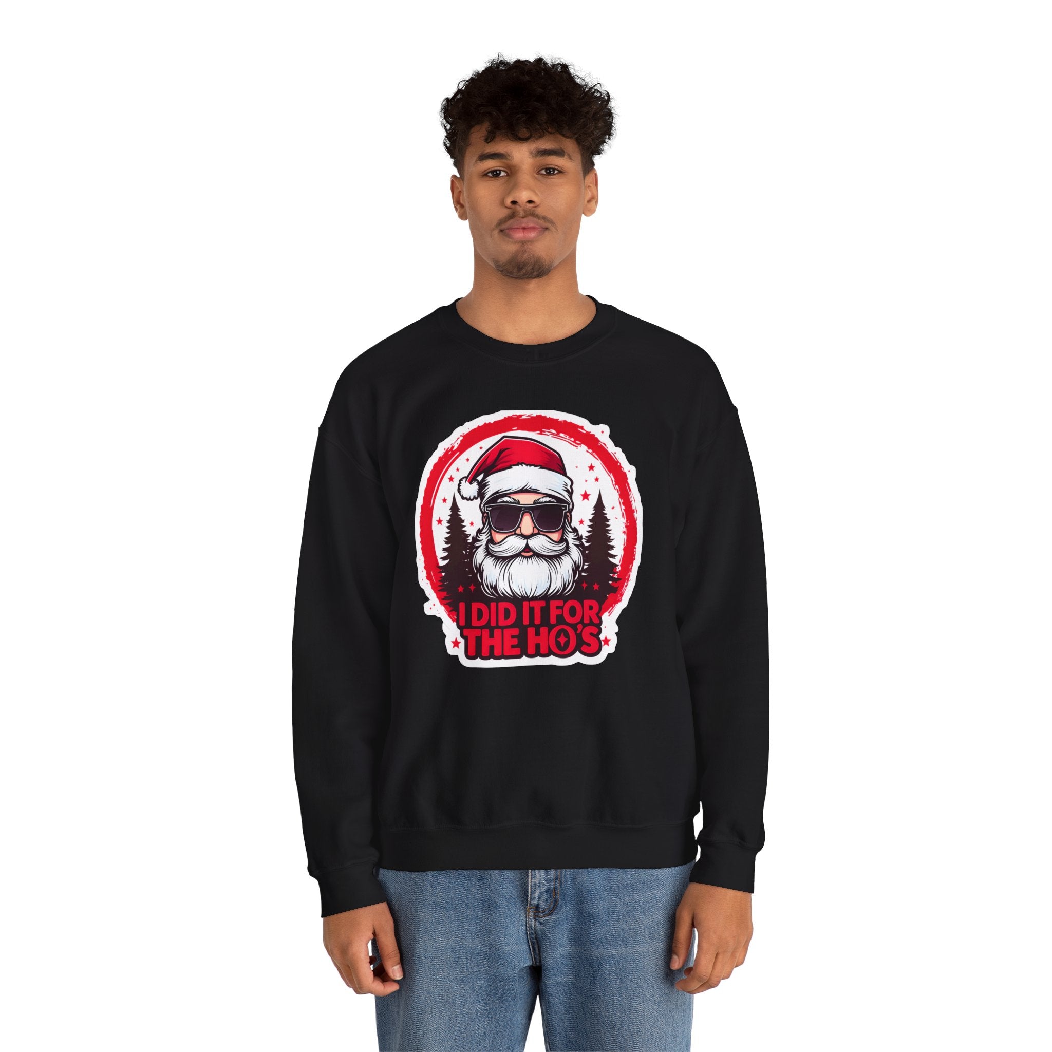 Funny Christmas Sweatshirt, Santa Graphic Crewneck, Holiday Gift for Him/Her, Festive Apparel for Parties, Winter Wear