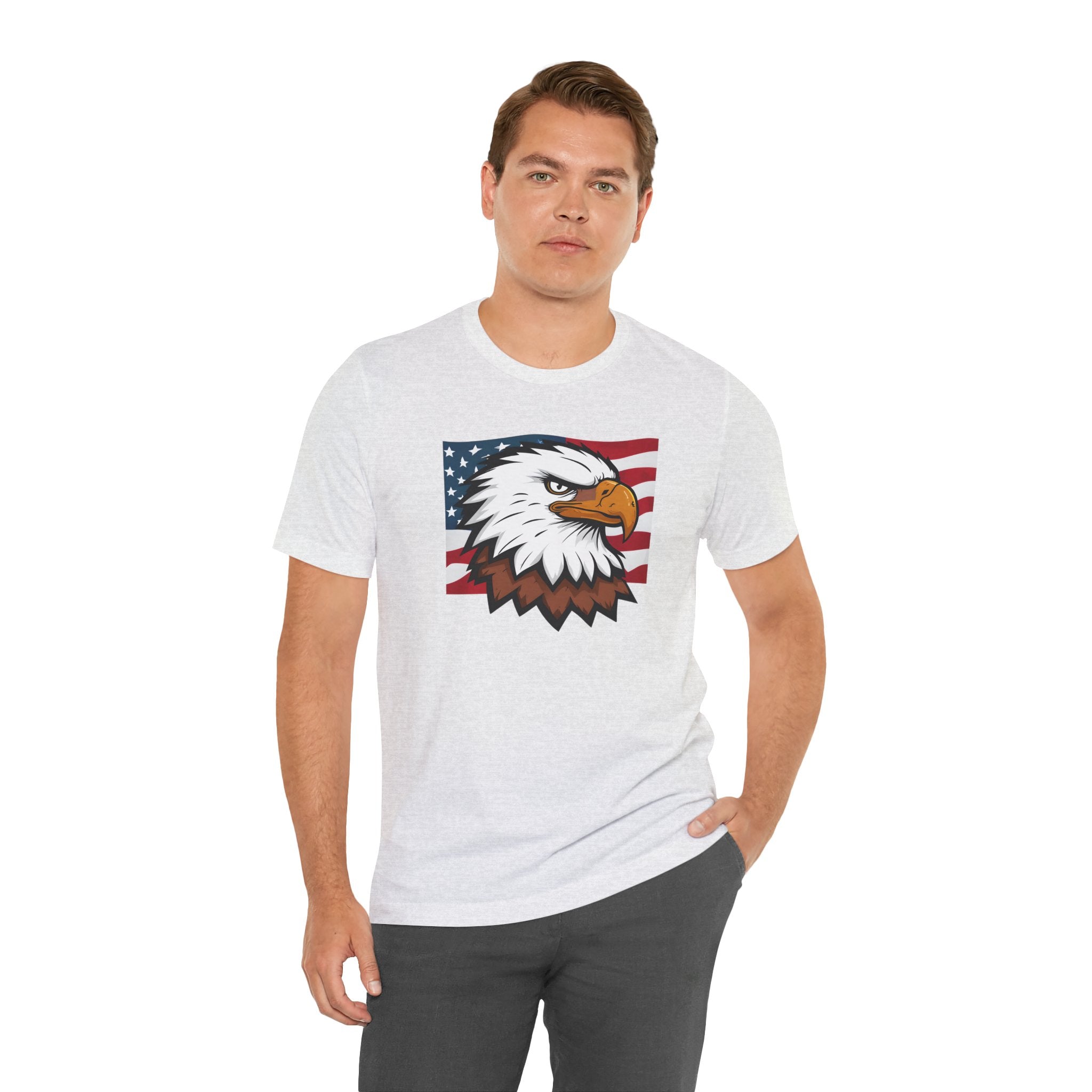 American Eagle Flag T-Shirt — Patriotic Bald Eagle Graphic Tee