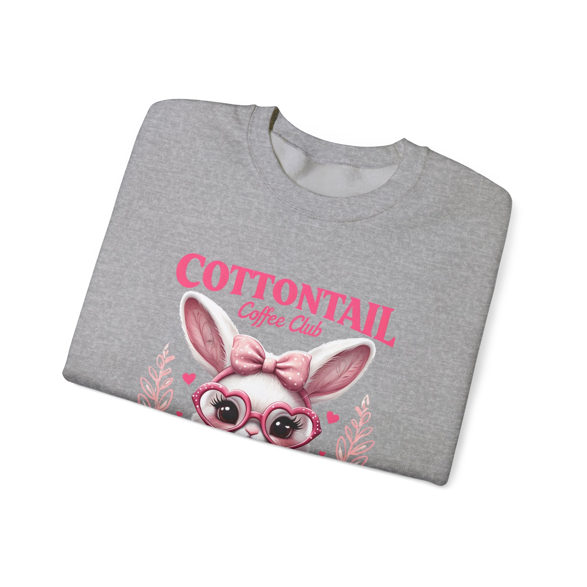 Cottontail Coffee Club Sweatshirt — Cute Bunny with Coffee Graphic