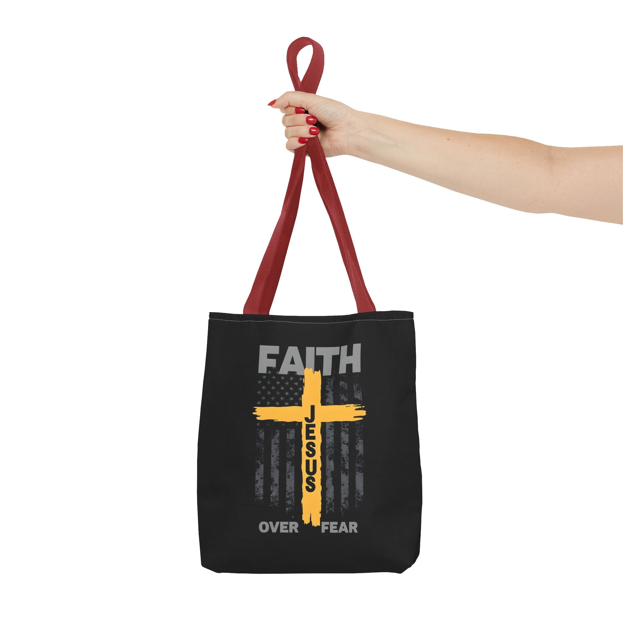 Faith Over Fear Tote Bag, Inspirational Bag, Bible Quote Tote, Christian Gift, Church Accessory, Motivational Bag