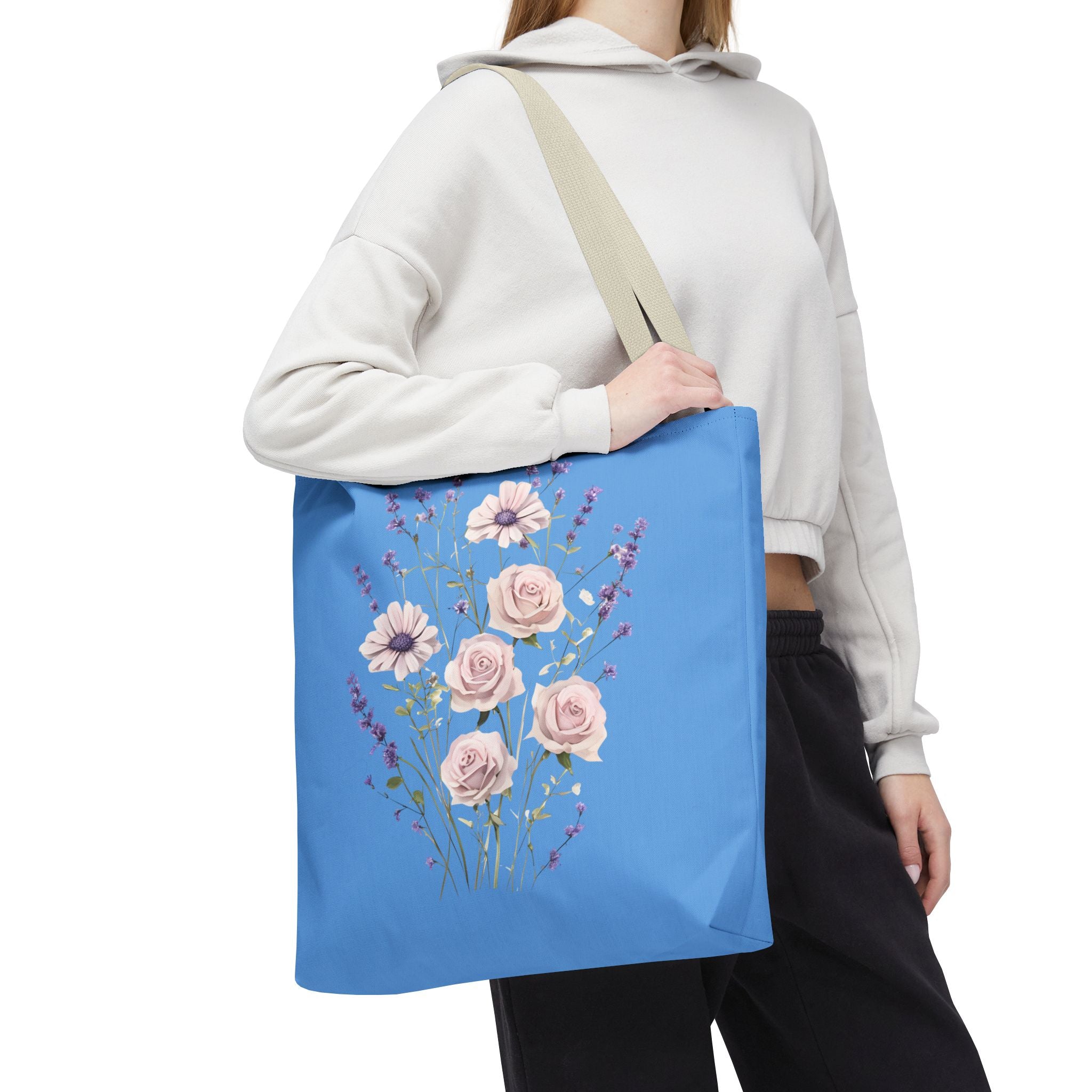 Floral Print Tote Bag - Vibrant Summer Shopping Bag