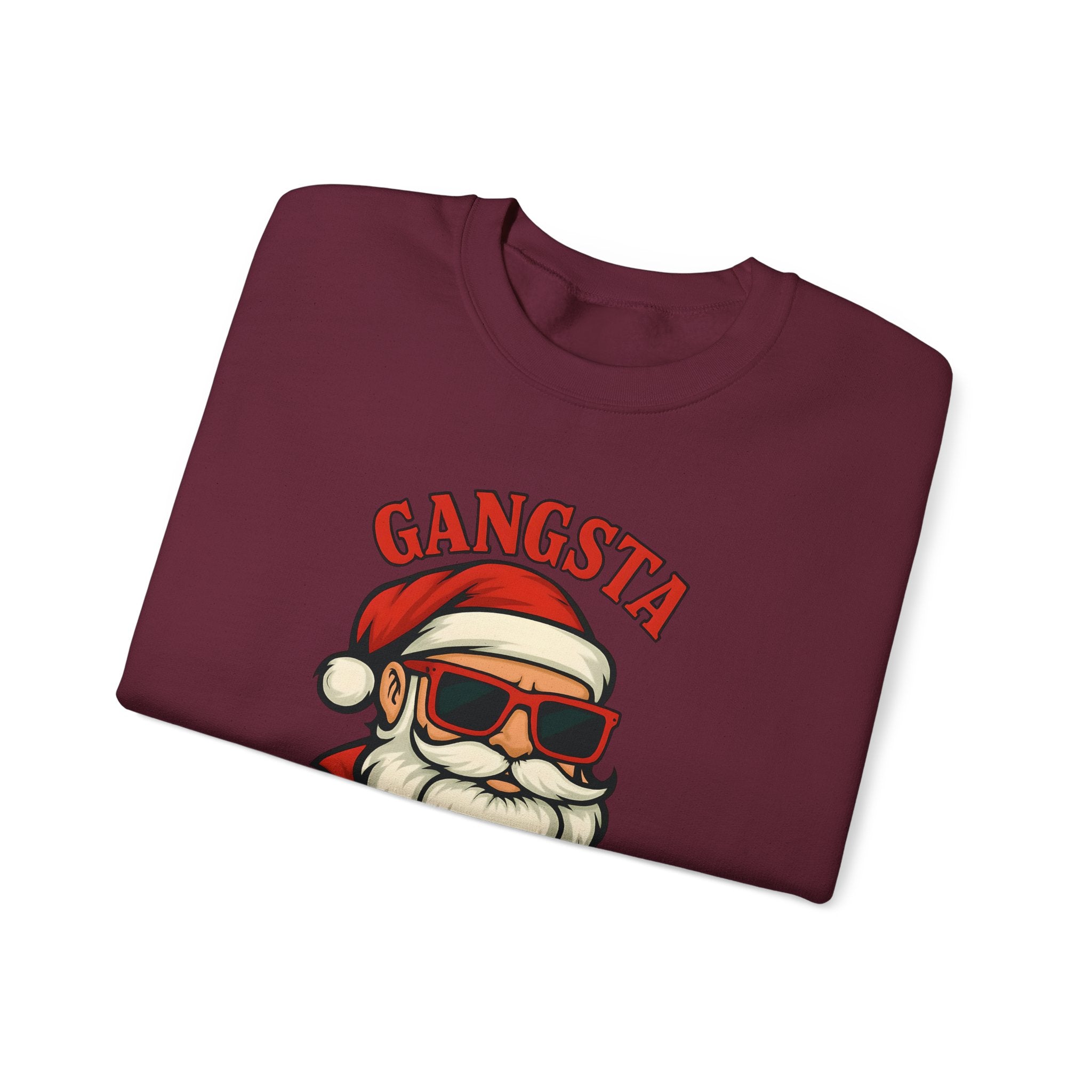 Gangsta Wrapper Crewneck Sweatshirt – Funny Christmas Apparel for Holiday Cheer