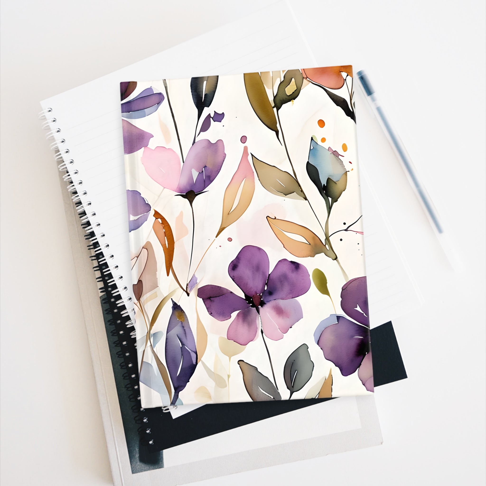 Floral Watercolor Journal - Personal Diary, Gift for Her, Art Sketchbook, Poetry Notebook, Gardening Journal