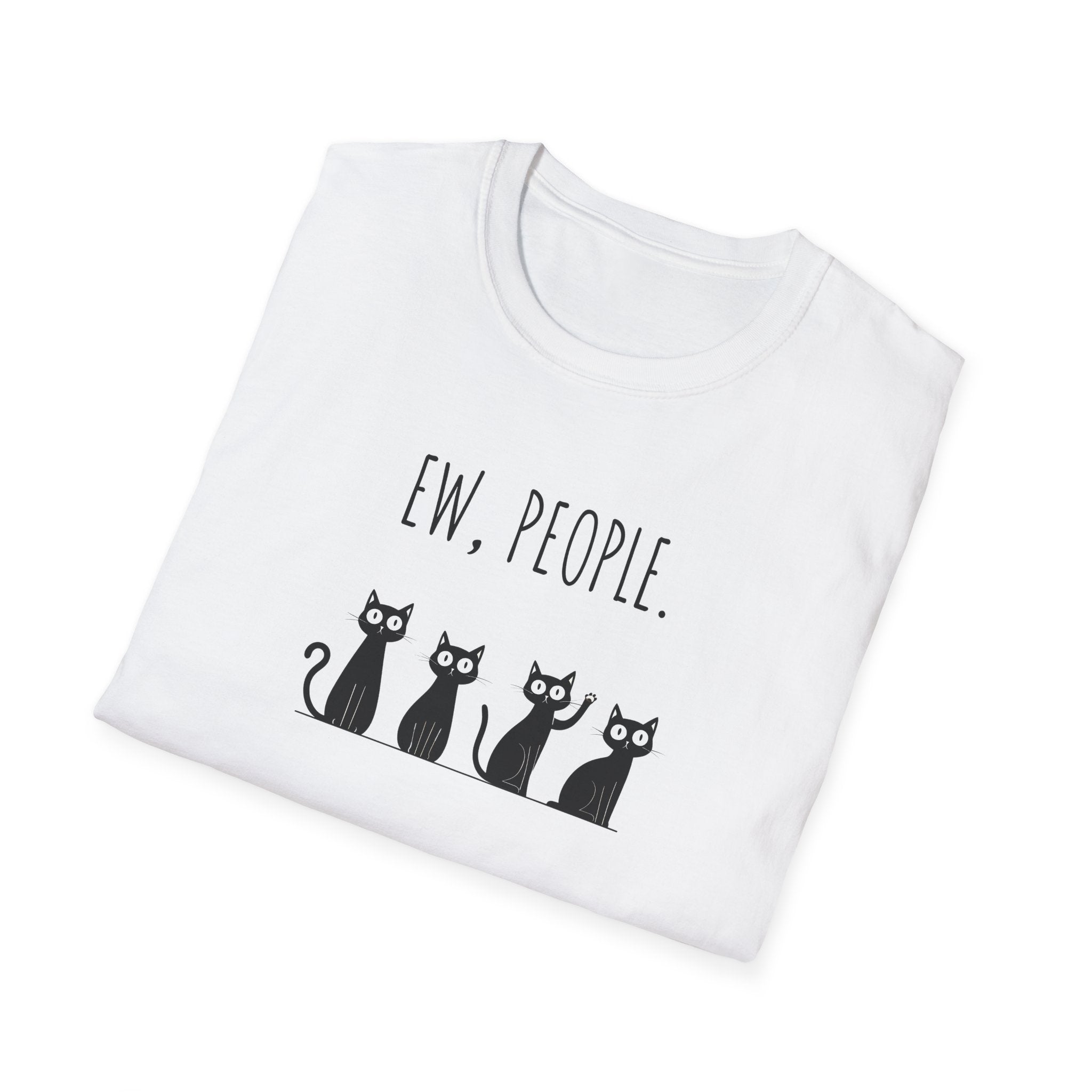 Funny Cat Lover T-Shirt - "Ew, People" Graphic Tee