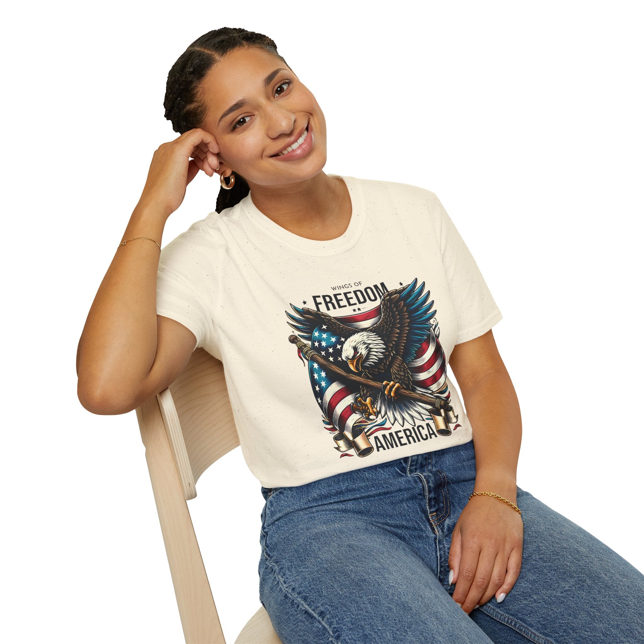 Freedom Eagle T-Shirt — American Flag USA Patriotic Tee (America)