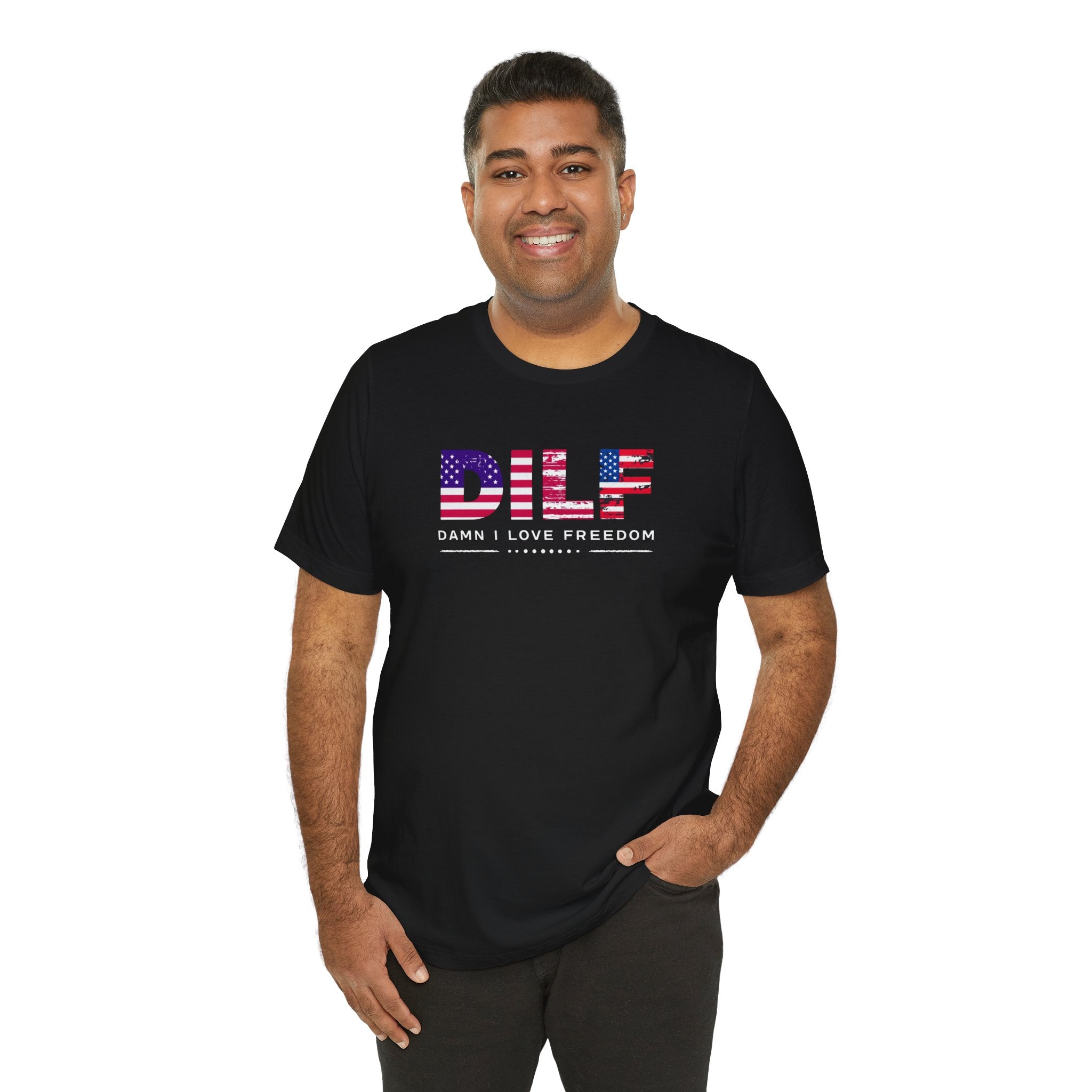 DILE American Flag Tee — “Damn I Love Freedom” Patriotic T-Shirt