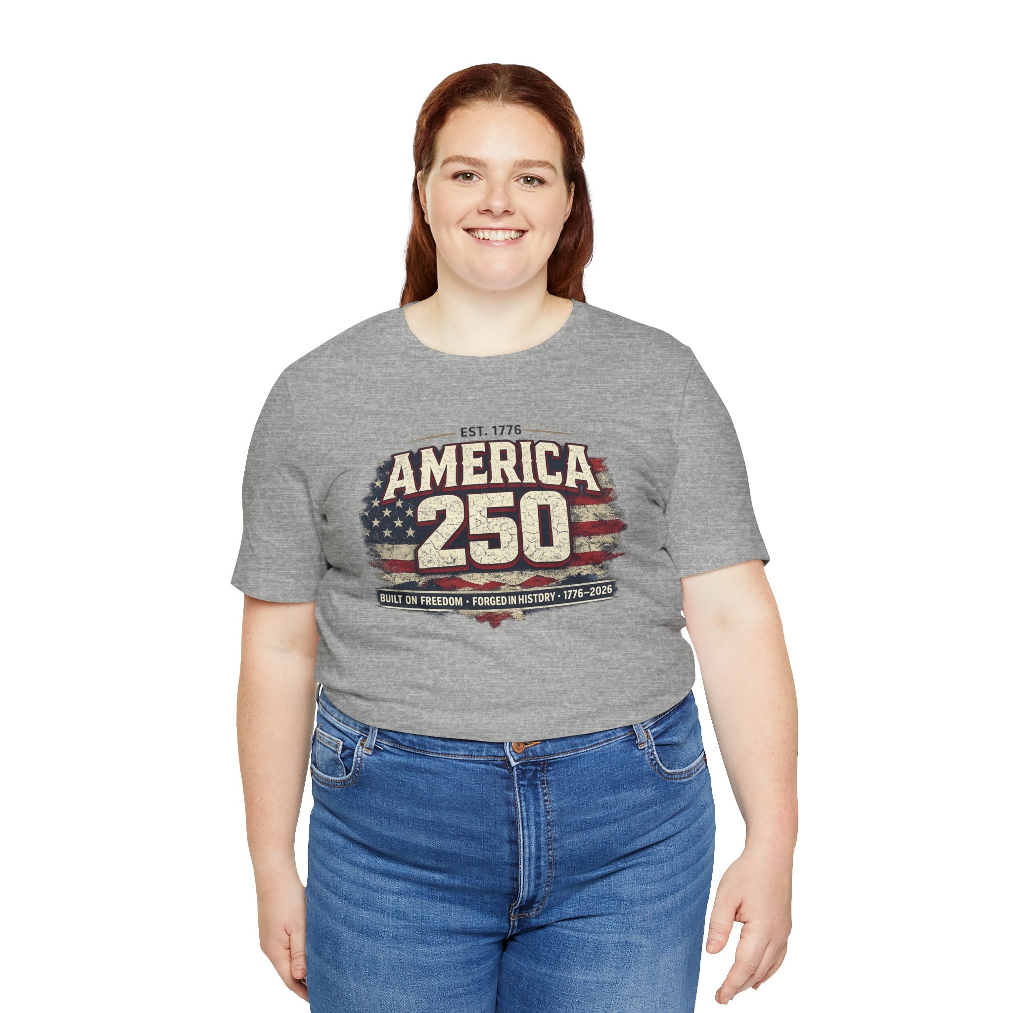 America 250 T-Shirt — Vintage Flag Patriotic 1776-2026 Anniversary Tee