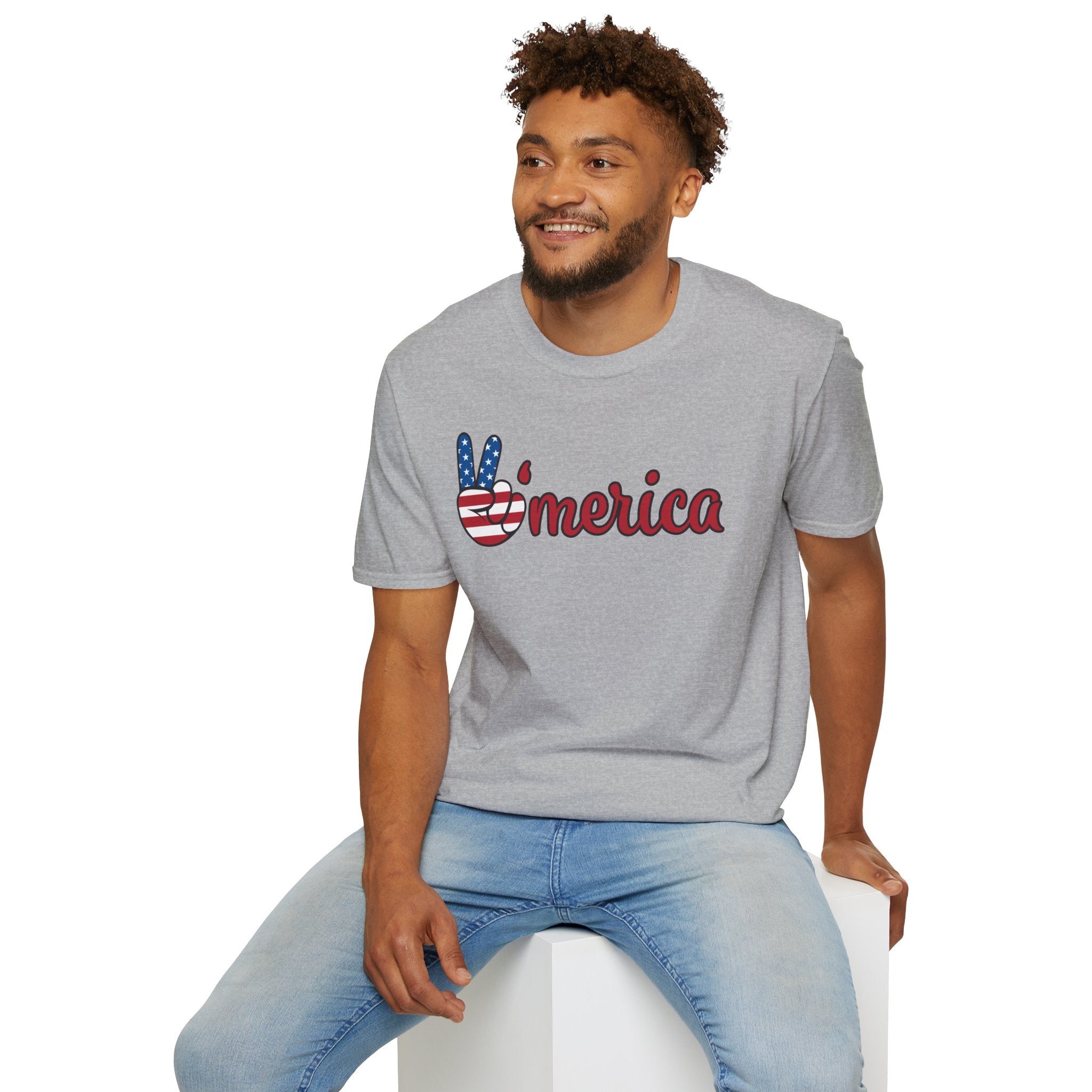 Patriotic Peace T-Shirt for Unisex, Casual Wear, Independence Day Gift, Summer Style, Comfortable Tee