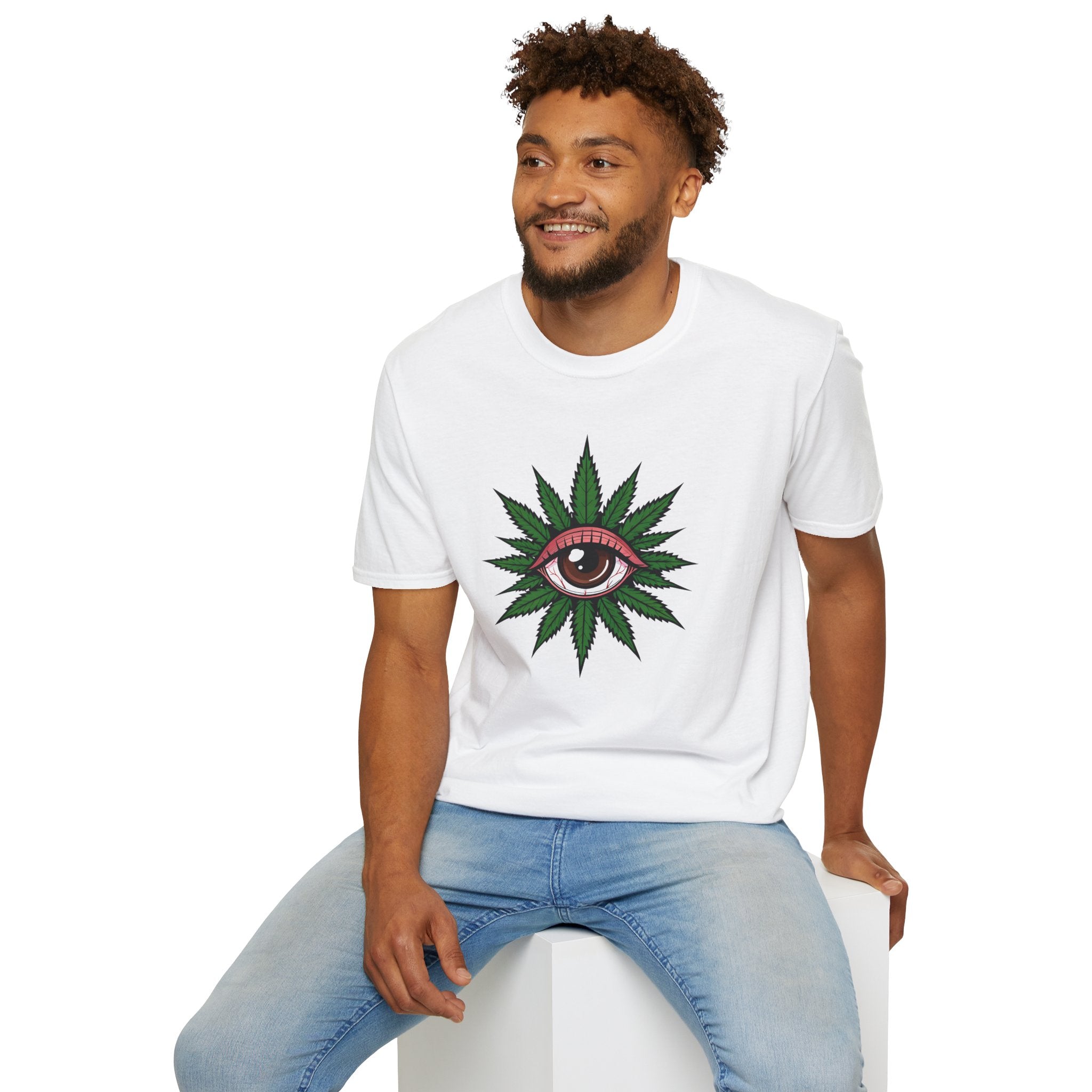 Mystical Eye Graphic T-Shirt, Cannabis Themed Shirt, Boho Tee, Unisex T-Shirt, Chill Fashion, Gift for Her/Him/Teen