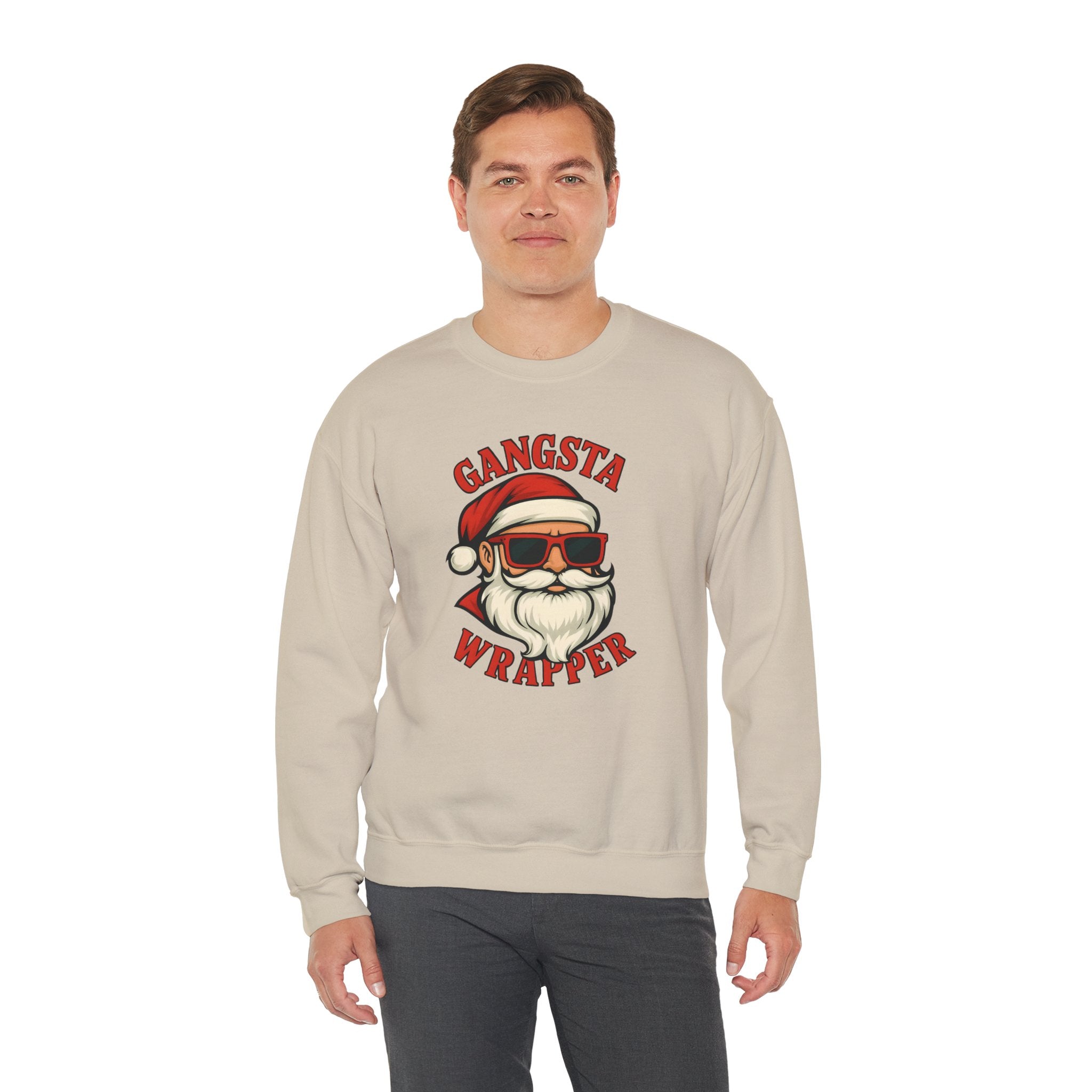 Gangsta Wrapper Crewneck Sweatshirt – Funny Christmas Apparel for Holiday Cheer