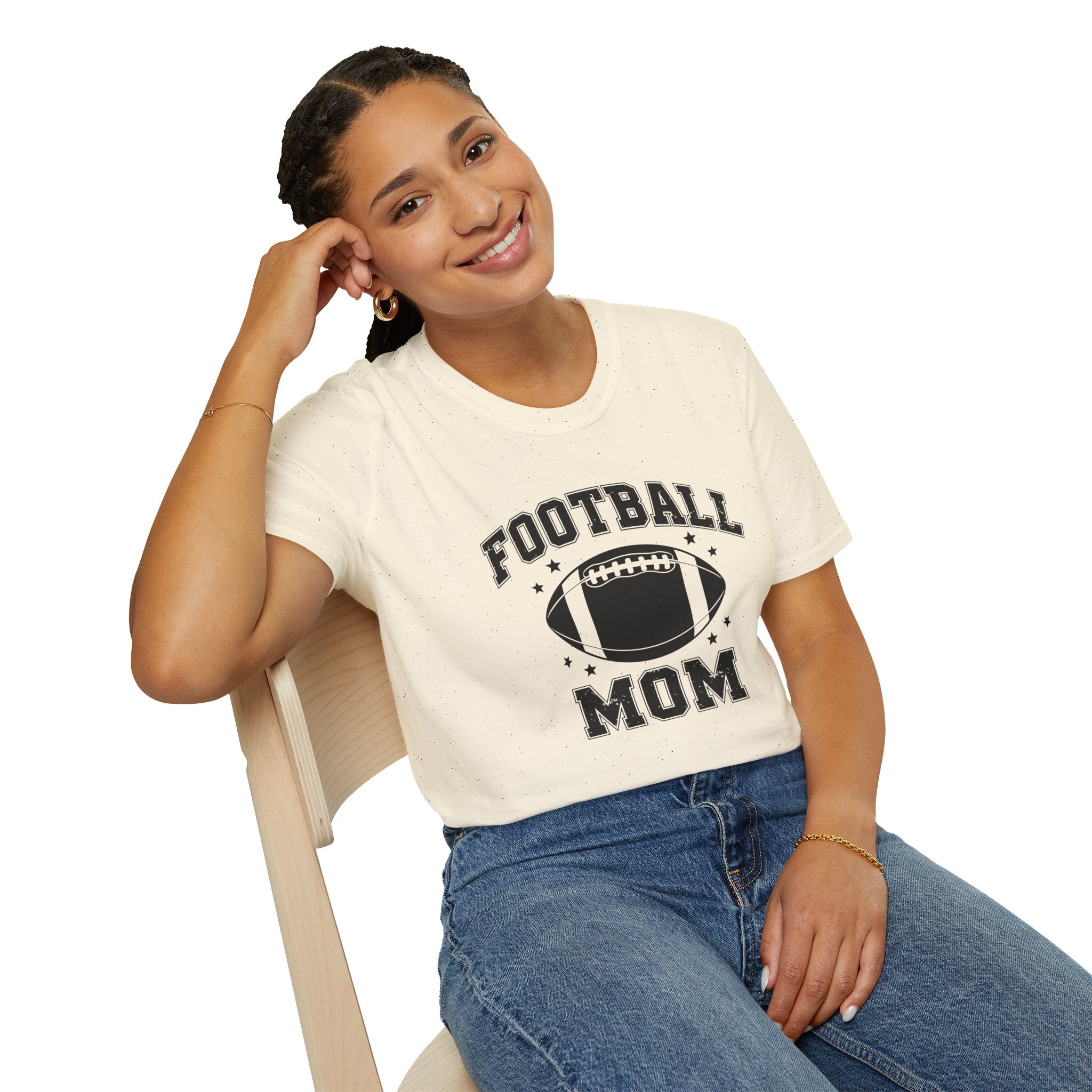 Football Mom Unisex Softstyle T-Shirt, Perfect Gift for Sports Moms, Game Day Tee, Team Spirit Shirt, Gift for Football Lovers