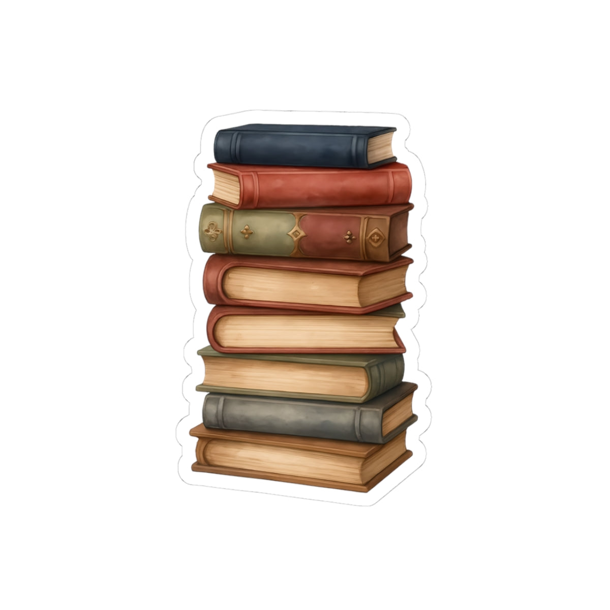 Vintage Book Stack Kiss-Cut Stickers - Perfect for Book Lovers and Creative Souls