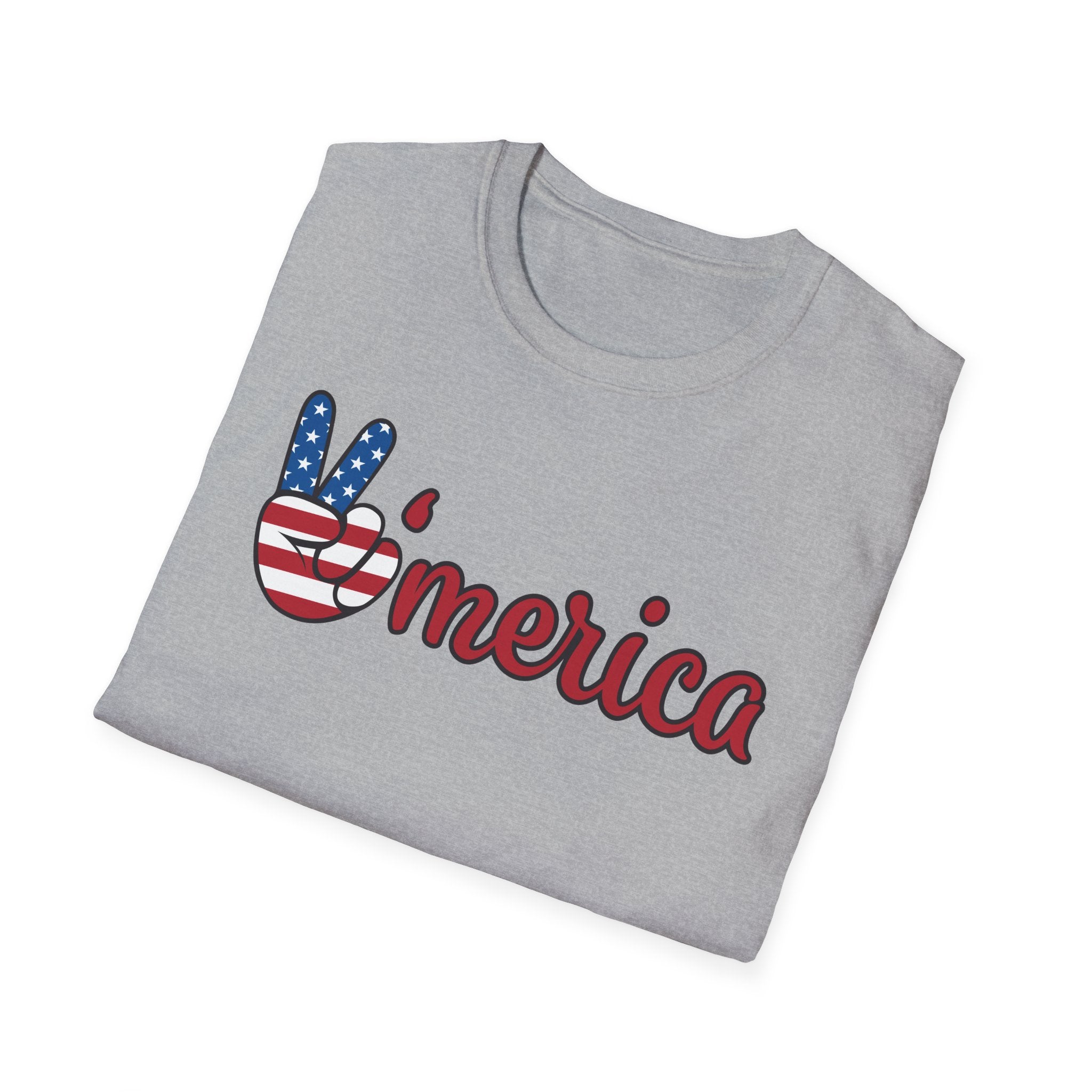 Patriotic Peace T-Shirt for Unisex, Casual Wear, Independence Day Gift, Summer Style, Comfortable Tee