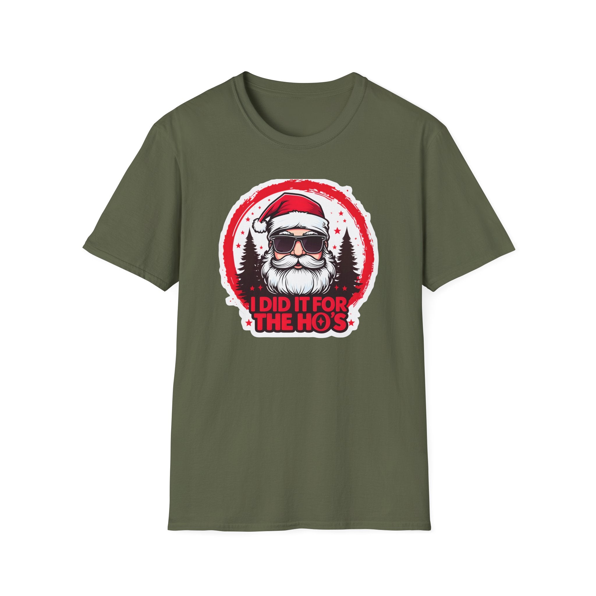 Funny Santa T-Shirt, Christmas Humor Shirt, Holiday Gift, Unisex Tee, I Did It For The Ho's, Festive Apparel, Winter Party Wear