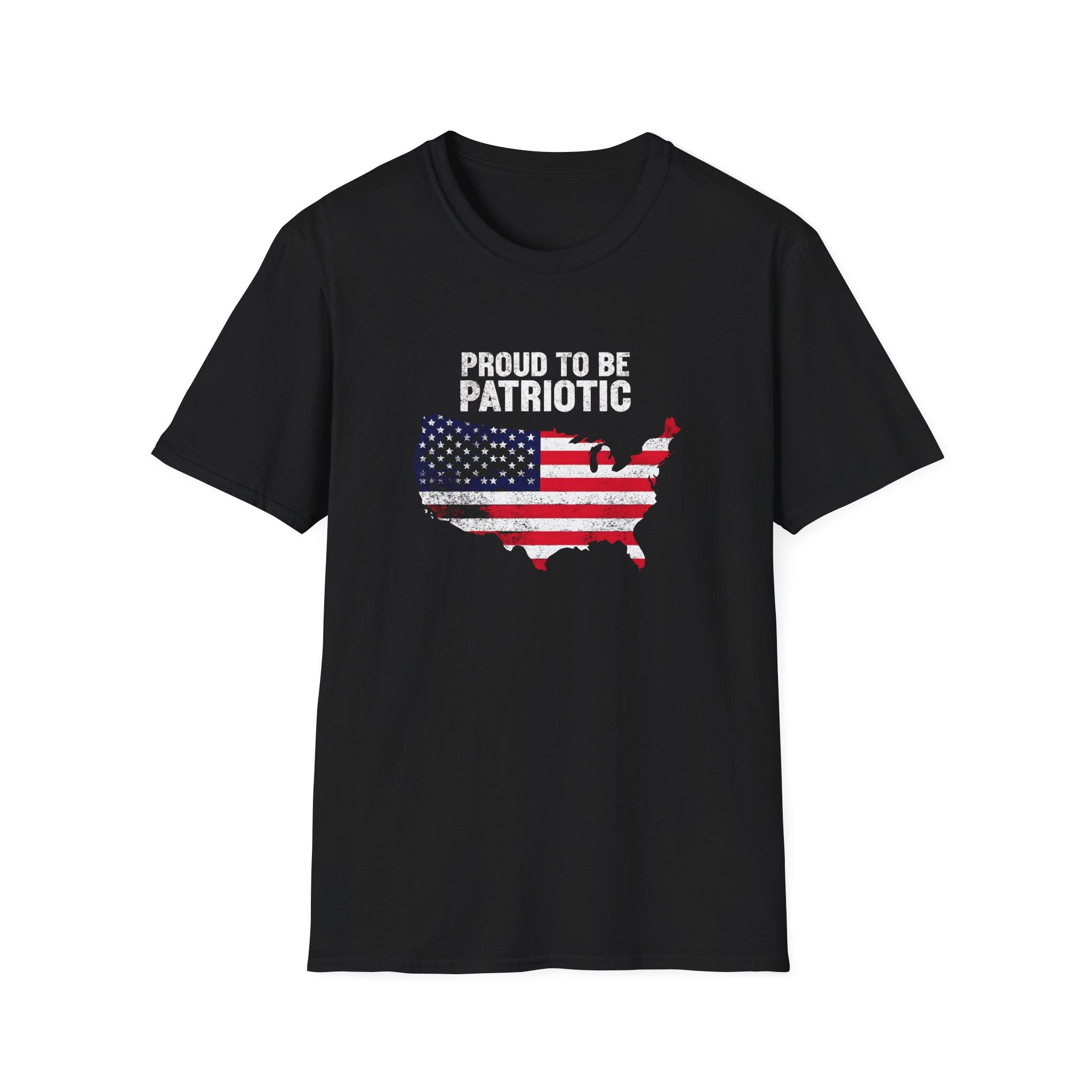 Patriotic USA Map T-Shirt — "Proud to Be Patriotic" American Flag Tee