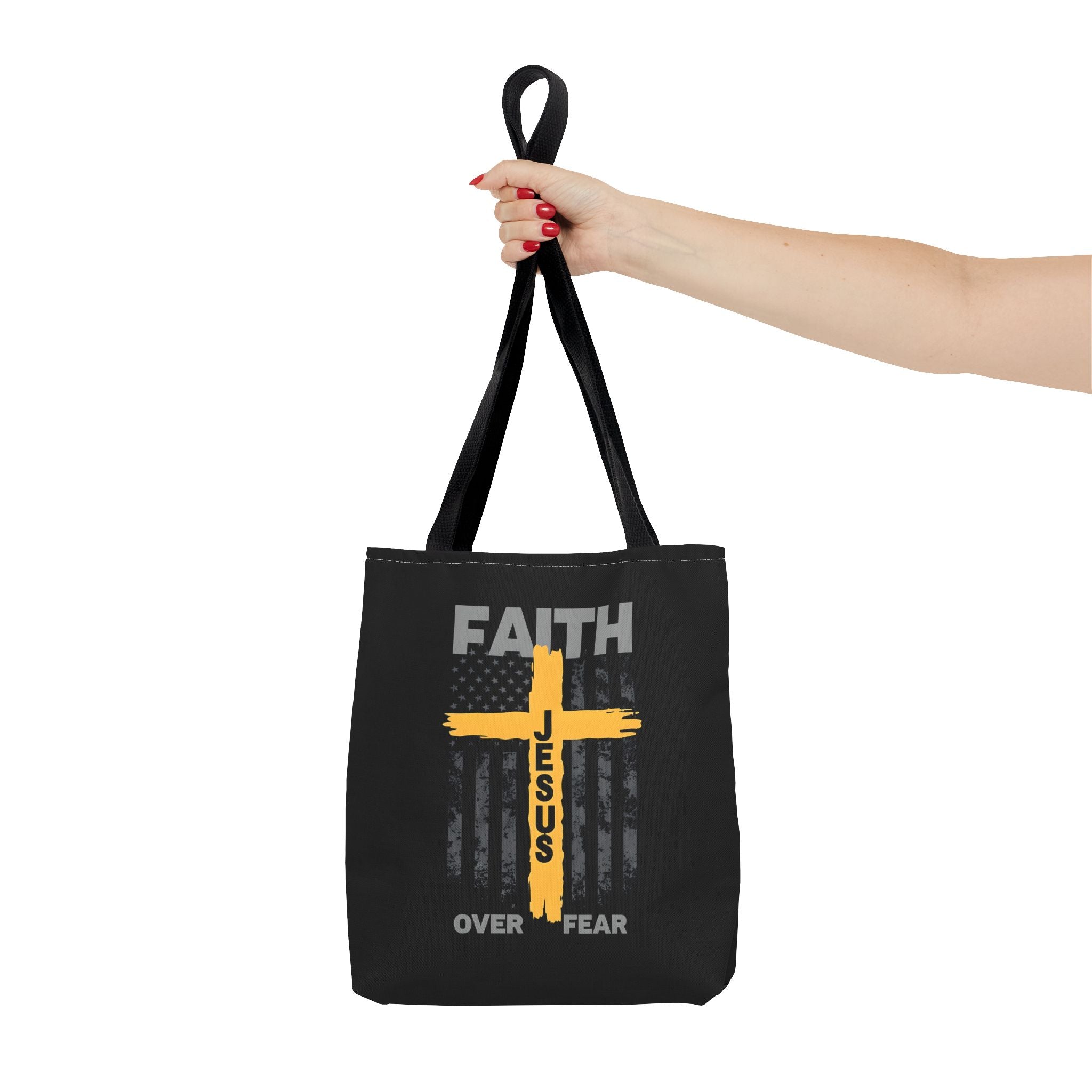 Faith Over Fear Tote Bag, Inspirational Bag, Bible Quote Tote, Christian Gift, Church Accessory, Motivational Bag