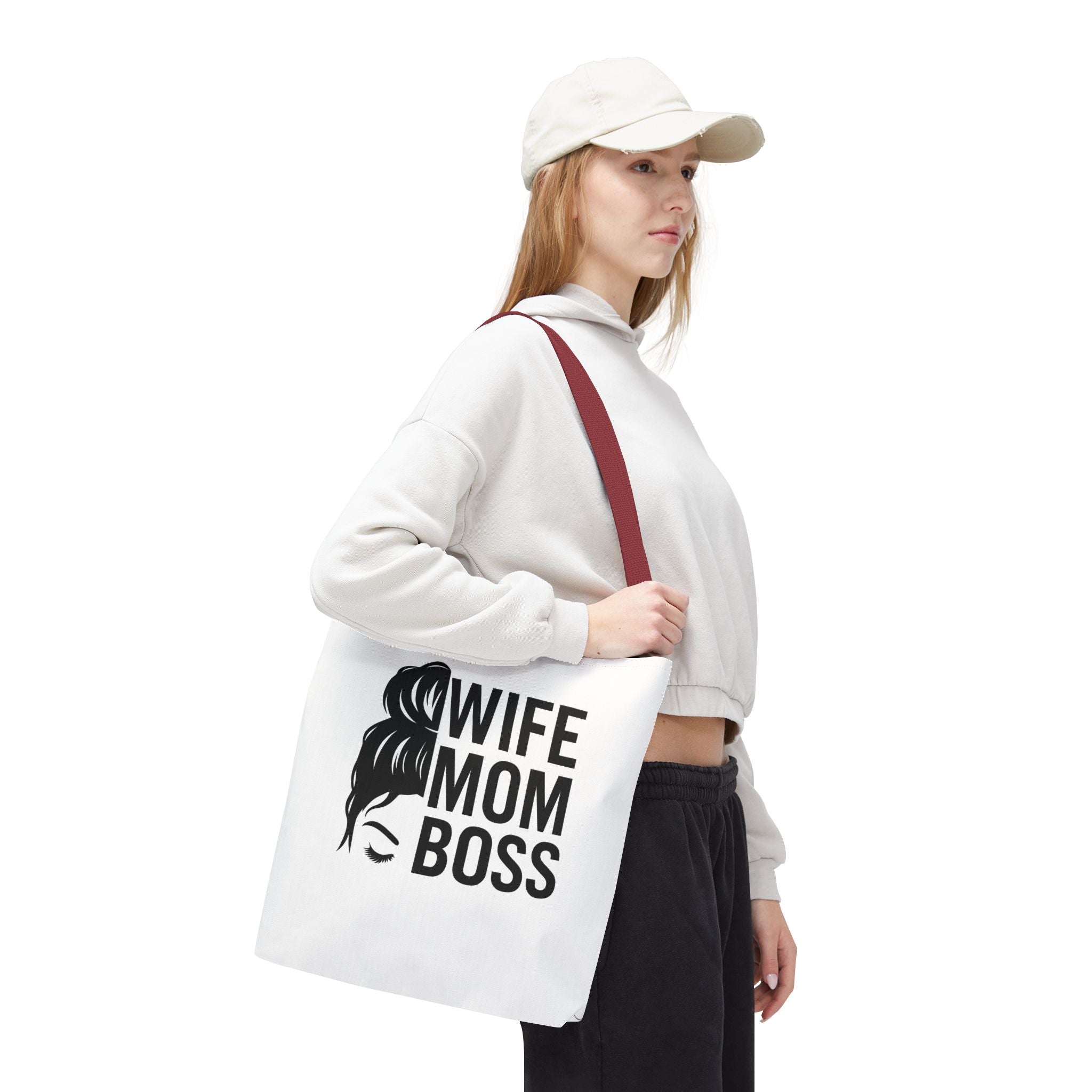 Wife Mom Boss Tote Bag - Chic, Durable Tote for Moms, Stylish Carry-All, Gift for Mother's Day, Work, and Everyday Use