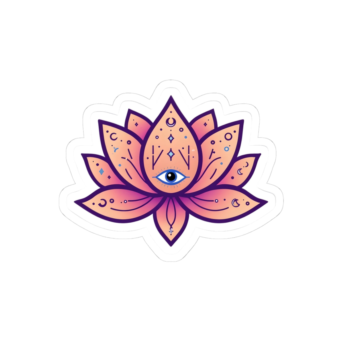 Lotus Flower Kiss-Cut Stickers, Spiritual Decor, Laptop Stickers, Yoga Gifts, Meditation Accessories, Boho Aesthetic