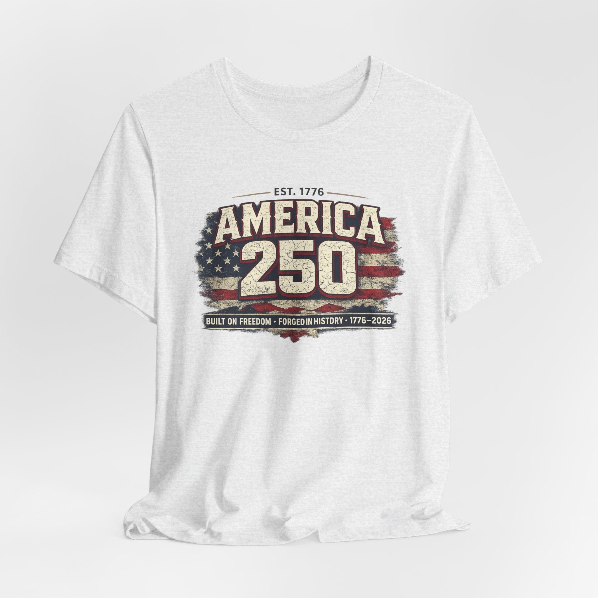 America 250 T-Shirt — Vintage Flag Patriotic 1776-2026 Anniversary Tee