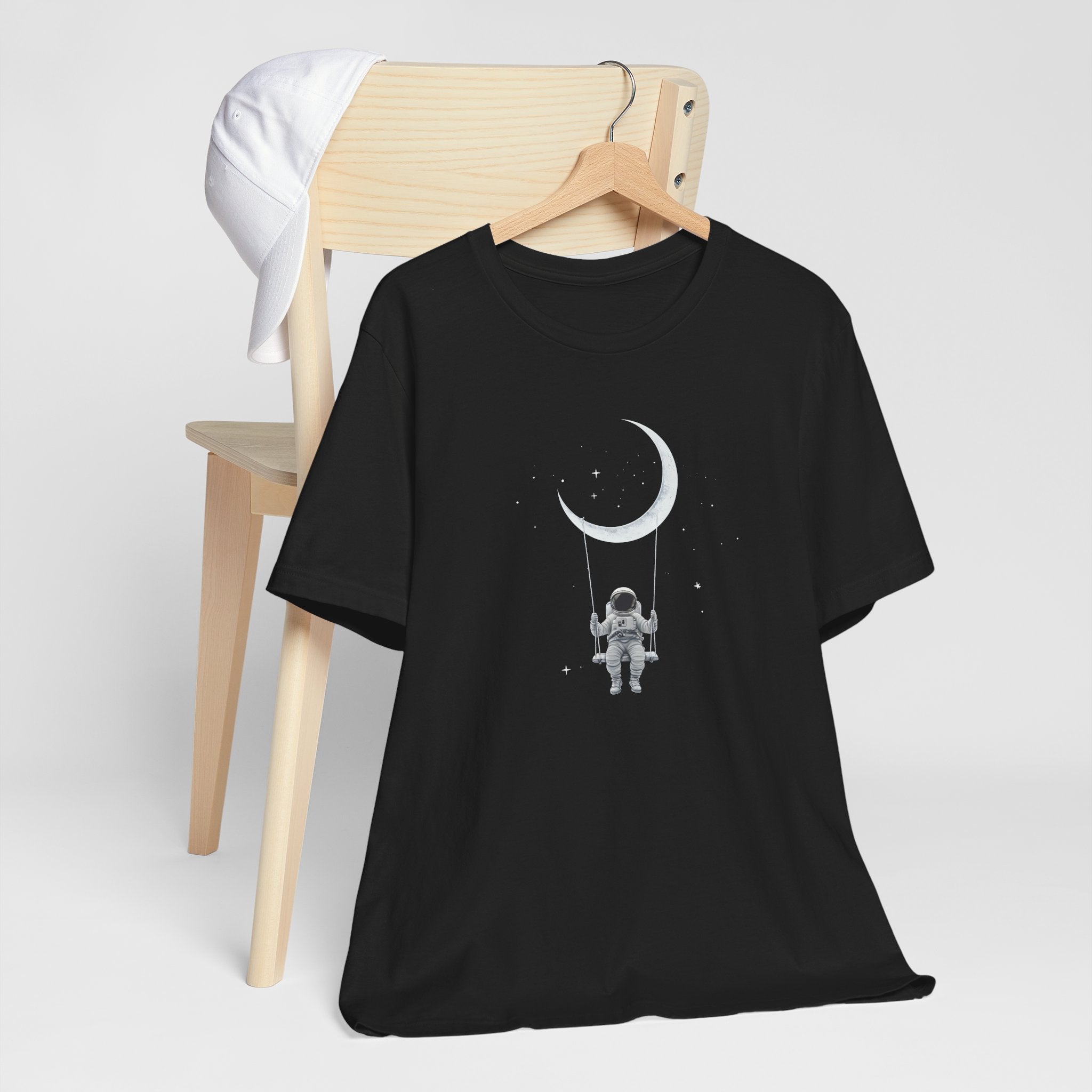 Astronaut on Moon Swing T-Shirt — Space Adventure Graphic Tee