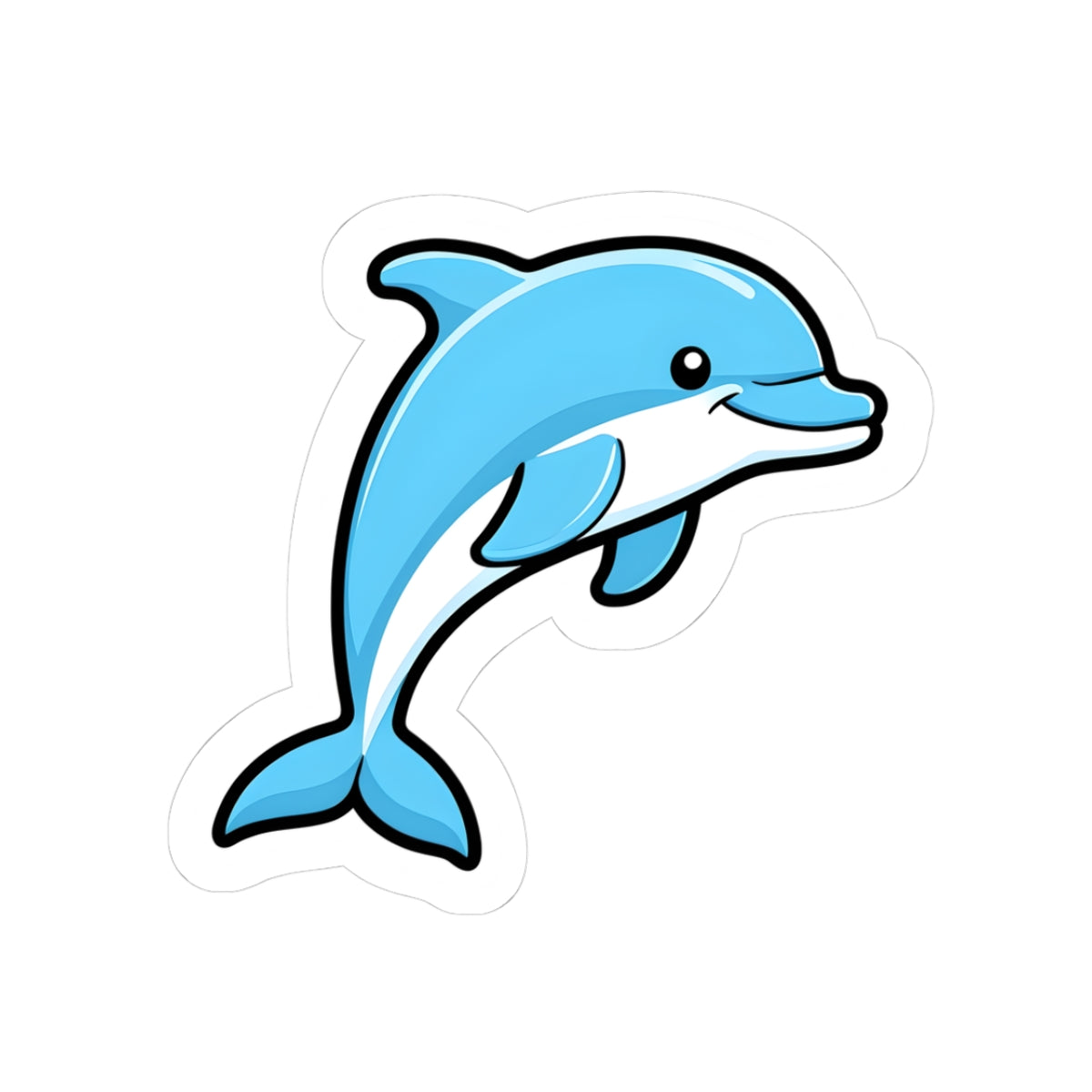 Dolphin Kiss-Cut Stickers, Cute Marine Animal Decor, Laptop Stickers, Ocean Vibe Gifts, Summer Party Supplies, Kid's Room Decor