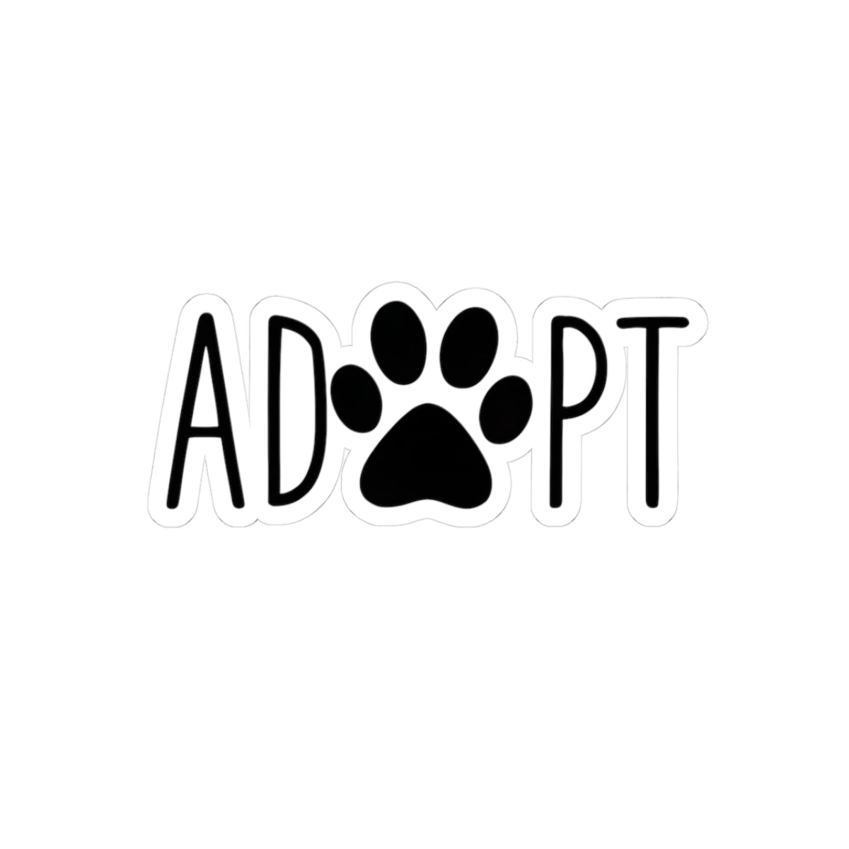 Adopt Paw Print Kiss-Cut Stickers, Dog Lover Decals, Laptop Stickers, Pet Adoption Stickers, Cute Animal Stickers
