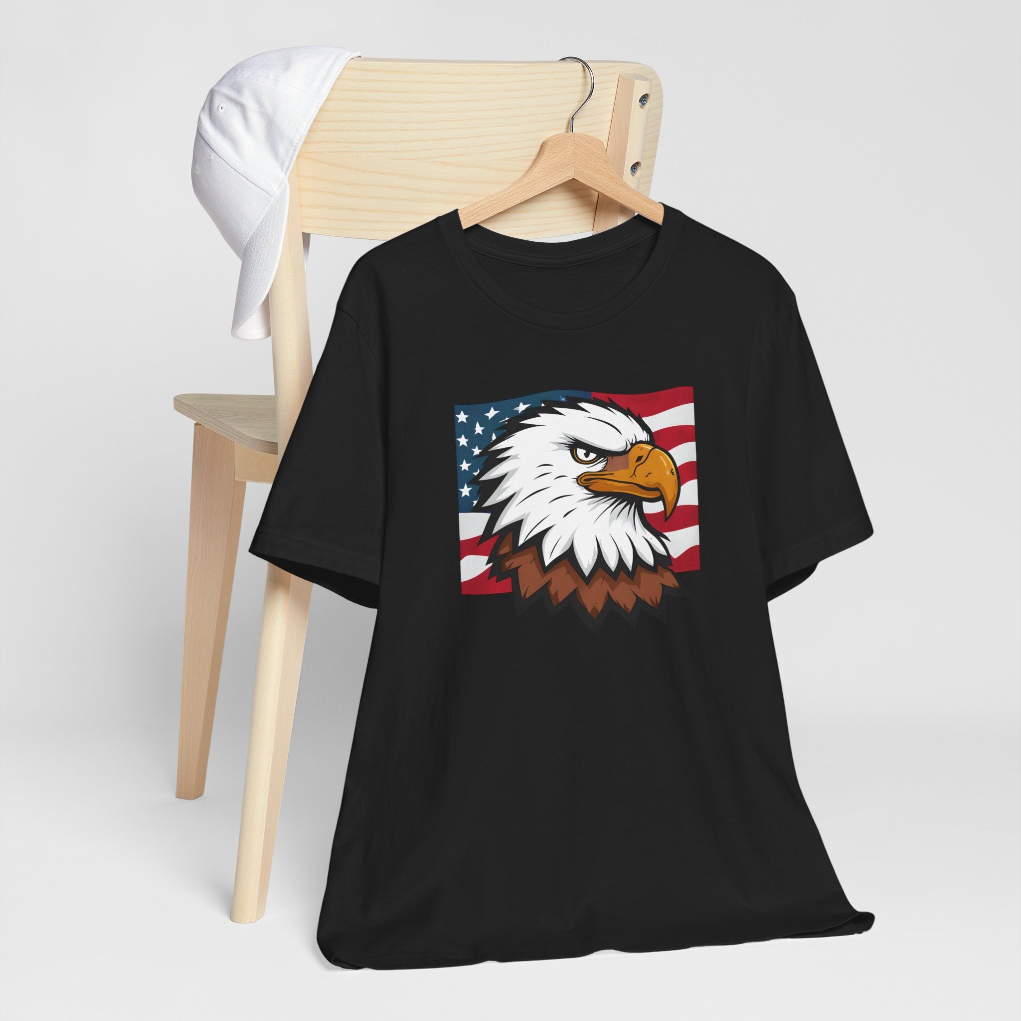 American Eagle Flag T-Shirt — Patriotic Bald Eagle Graphic Tee