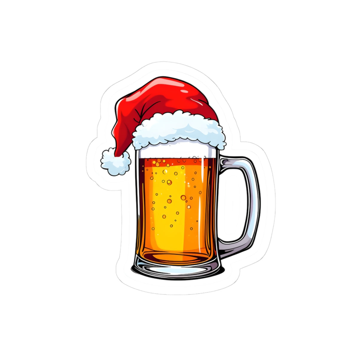 Festive Beer Mug Stickers - Holiday Decor, Party Favors, Gift Wrap Accents, Laptop Decor, Christmas Decorations