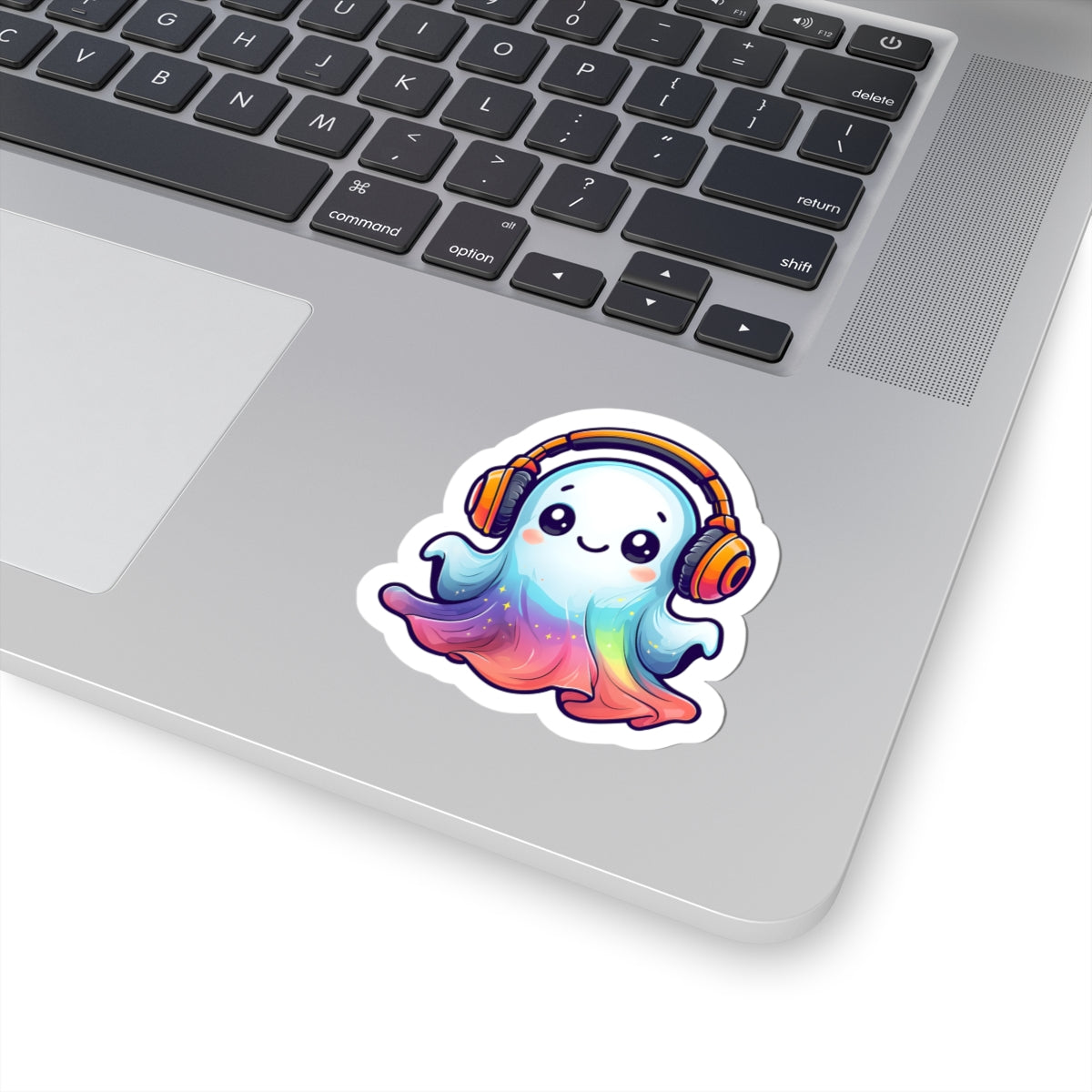 Cute Ghost Music Kiss-Cut Stickers, Laptop Decor, Haunted House Theme, Cute Ghost Decor, Halloween Gifts, Sticker Pack