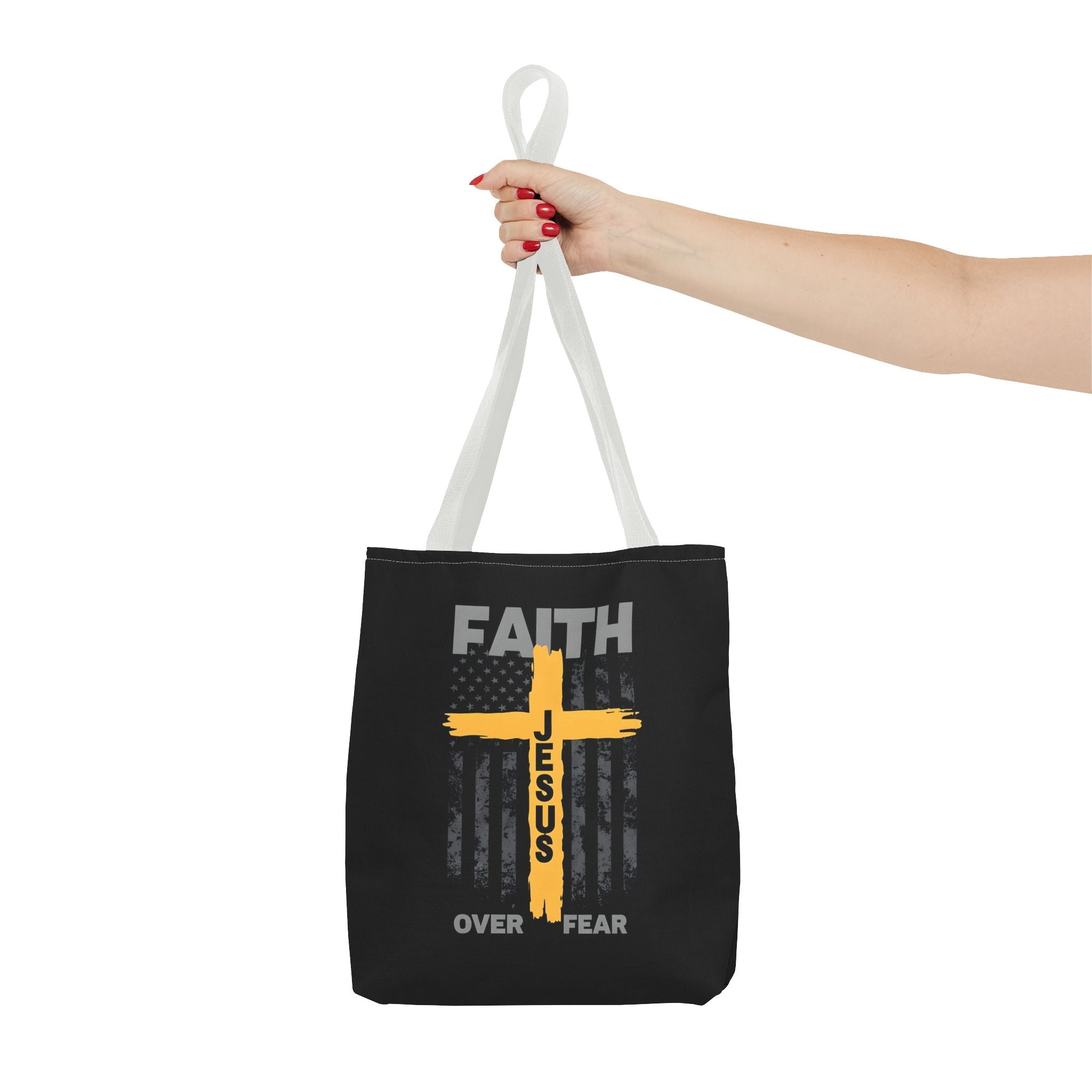 Faith Over Fear Tote Bag, Inspirational Bag, Bible Quote Tote, Christian Gift, Church Accessory, Motivational Bag