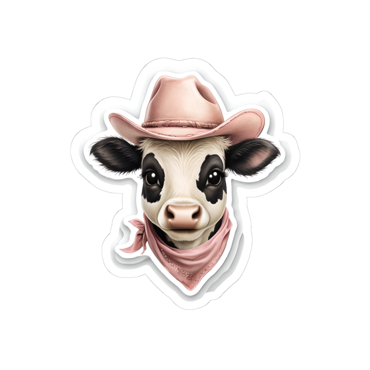 Cowgirl Cow Kiss-Cut Stickers | Fun Western Décor for Laptops & Water Bottles