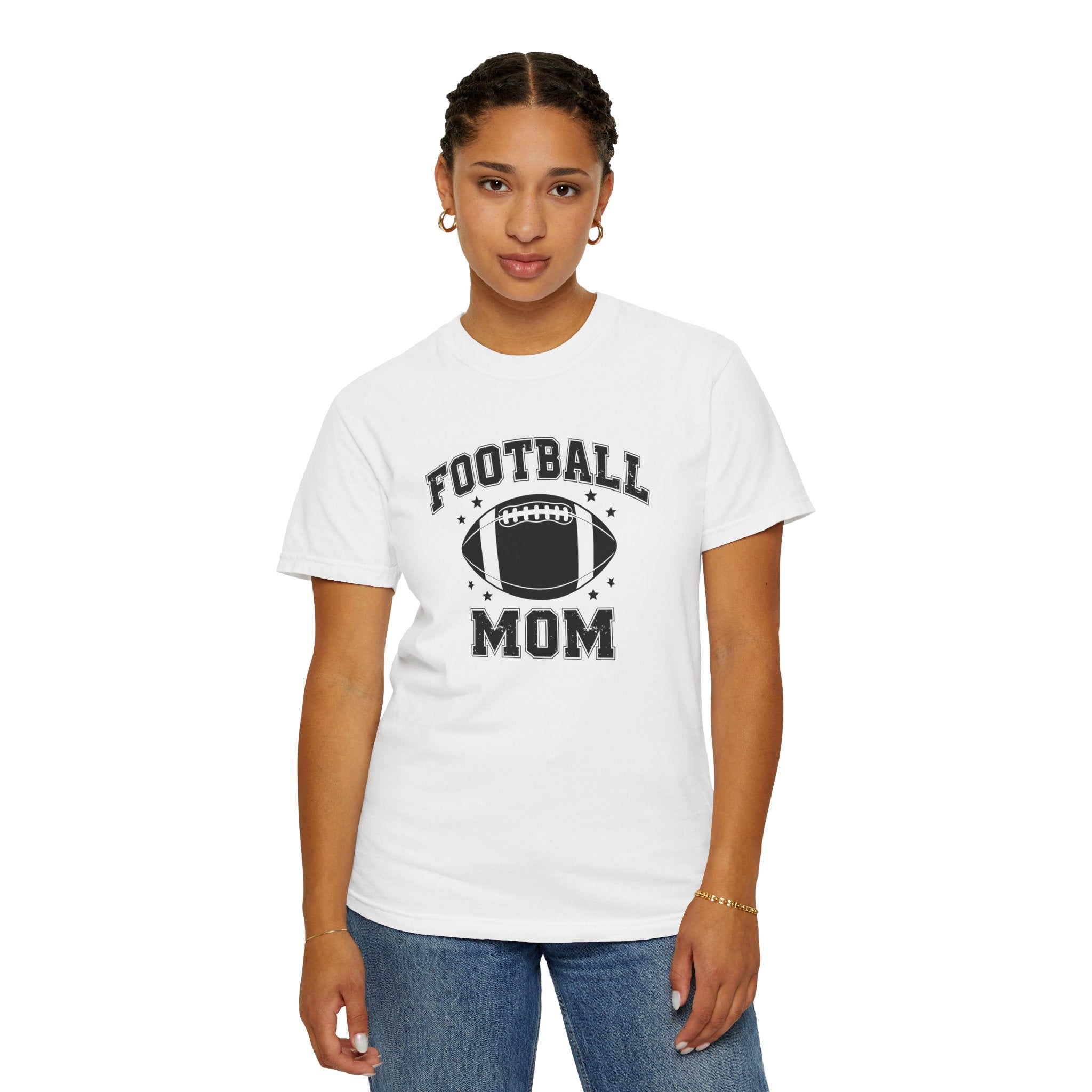 Football Mom T-Shirt, Unisex Garment-Dyed Tee for Game Day, Sports Mom Gift, Team Spirit Shirt, Casual Comfort Wear