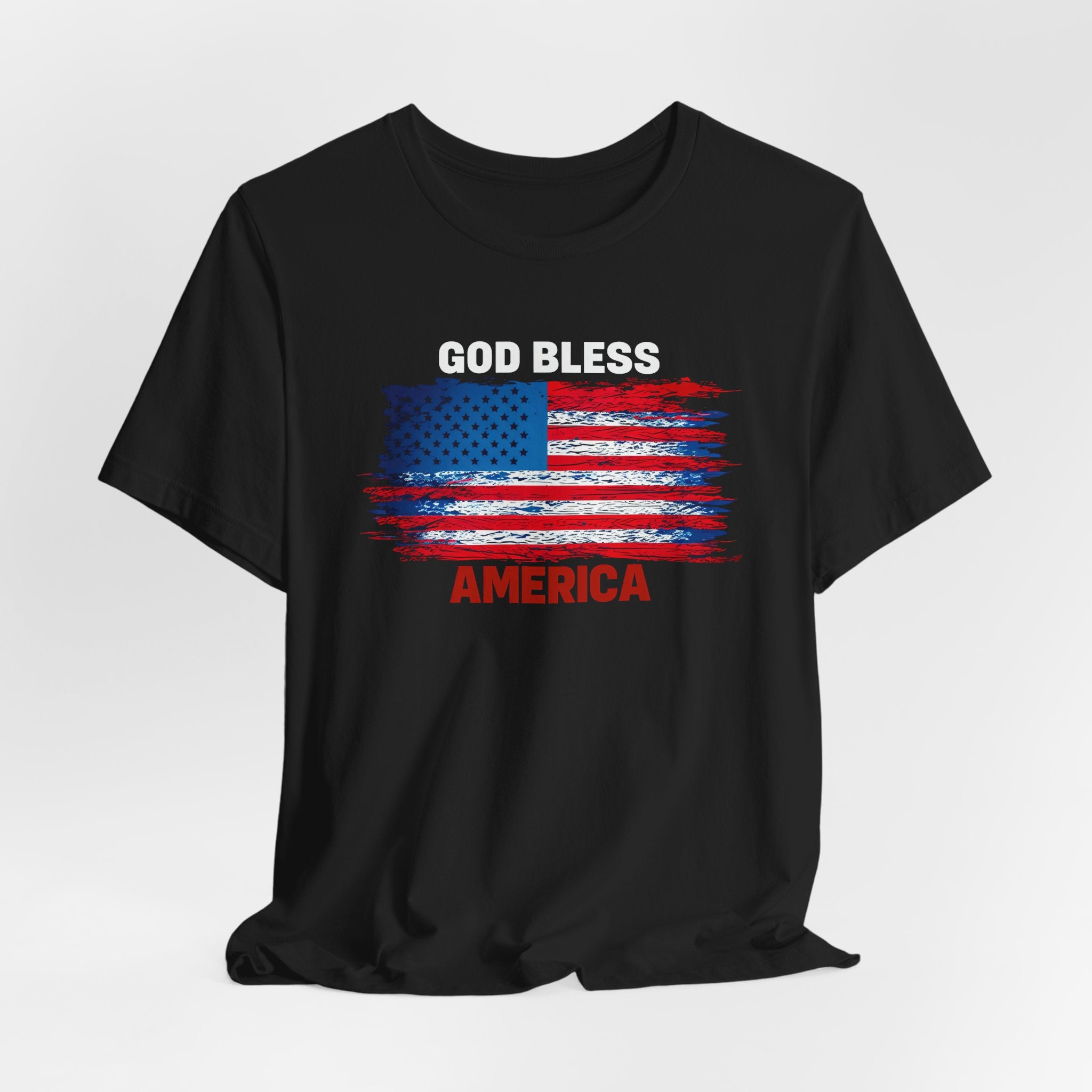 God Bless America T-Shirt - Distressed Flag Patriotic Tee for 4th of July