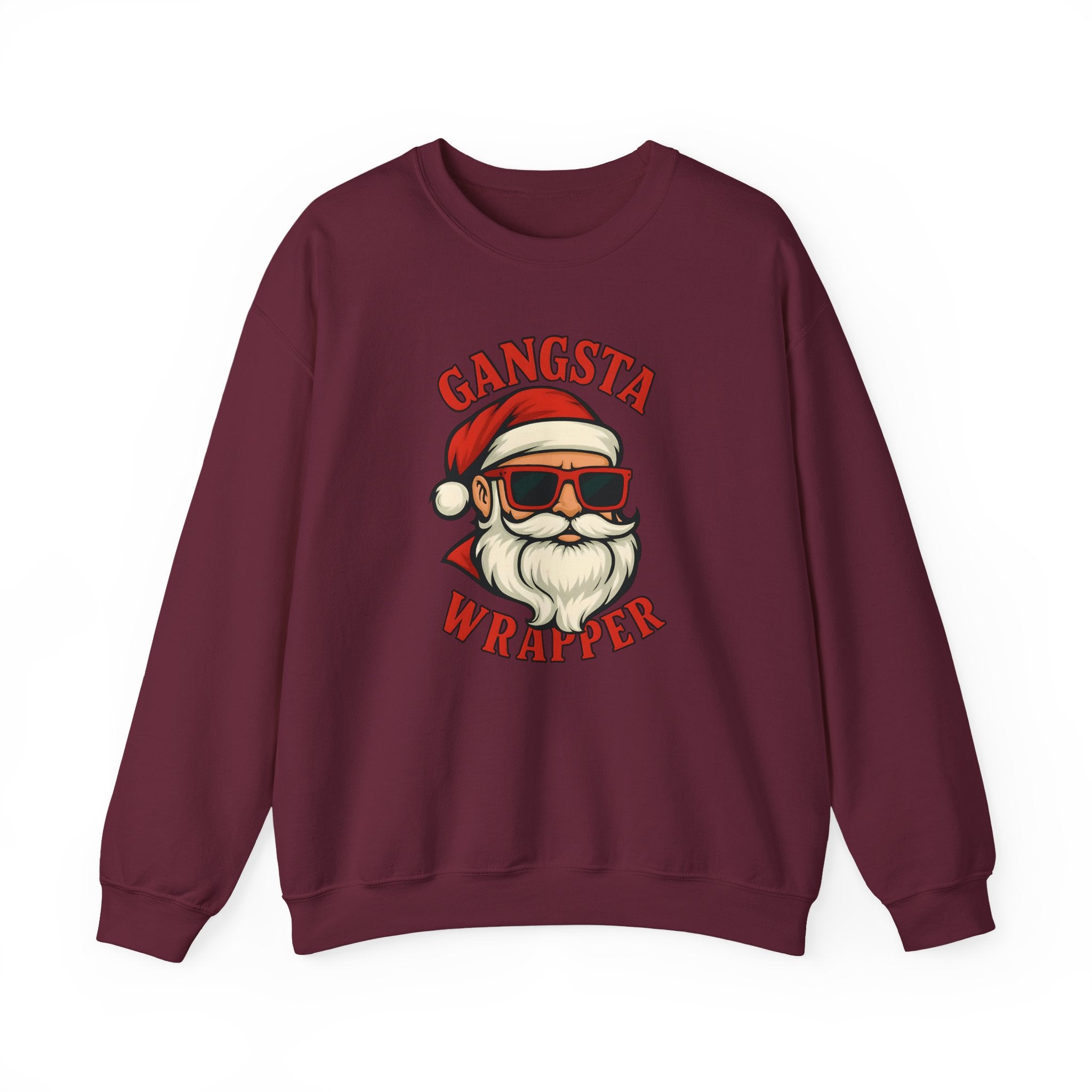 Gangsta Wrapper Crewneck Sweatshirt – Funny Christmas Apparel for Holiday Cheer