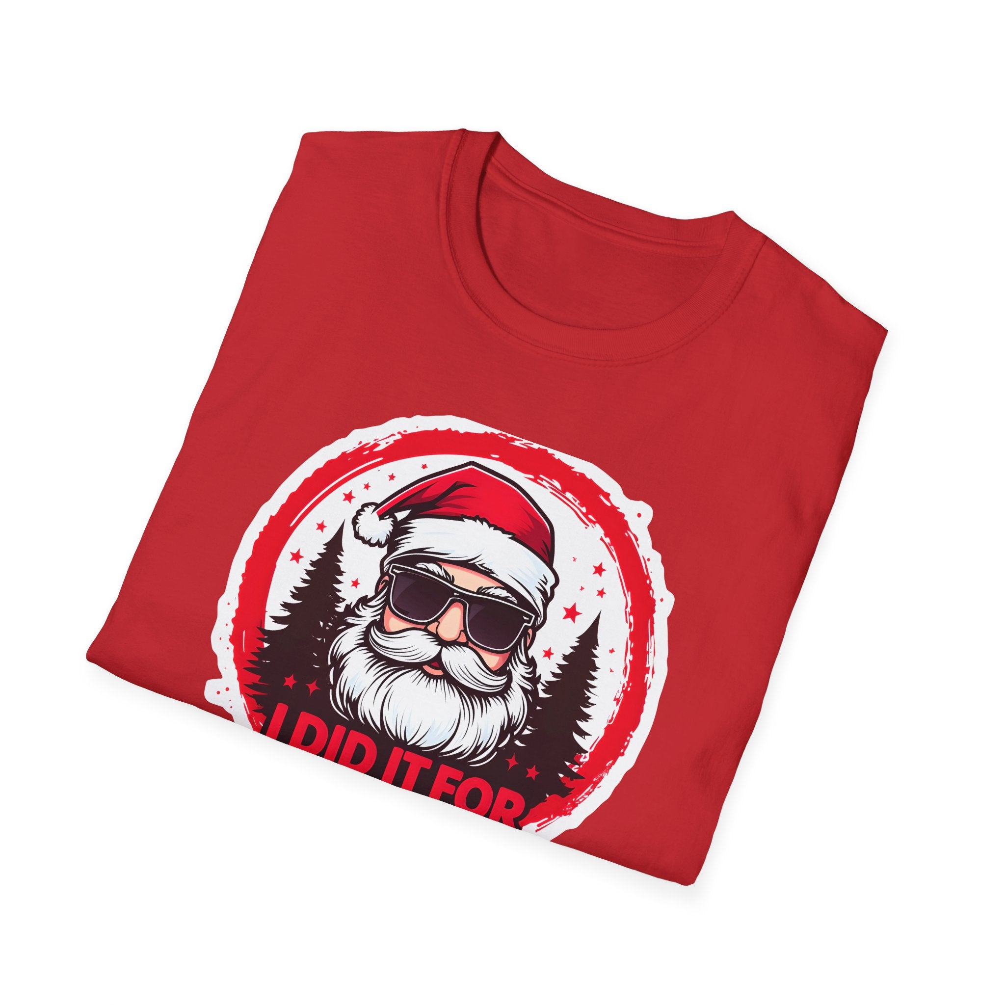 Funny Santa T-Shirt, Christmas Humor Shirt, Holiday Gift, Unisex Tee, I Did It For The Ho's, Festive Apparel, Winter Party Wear