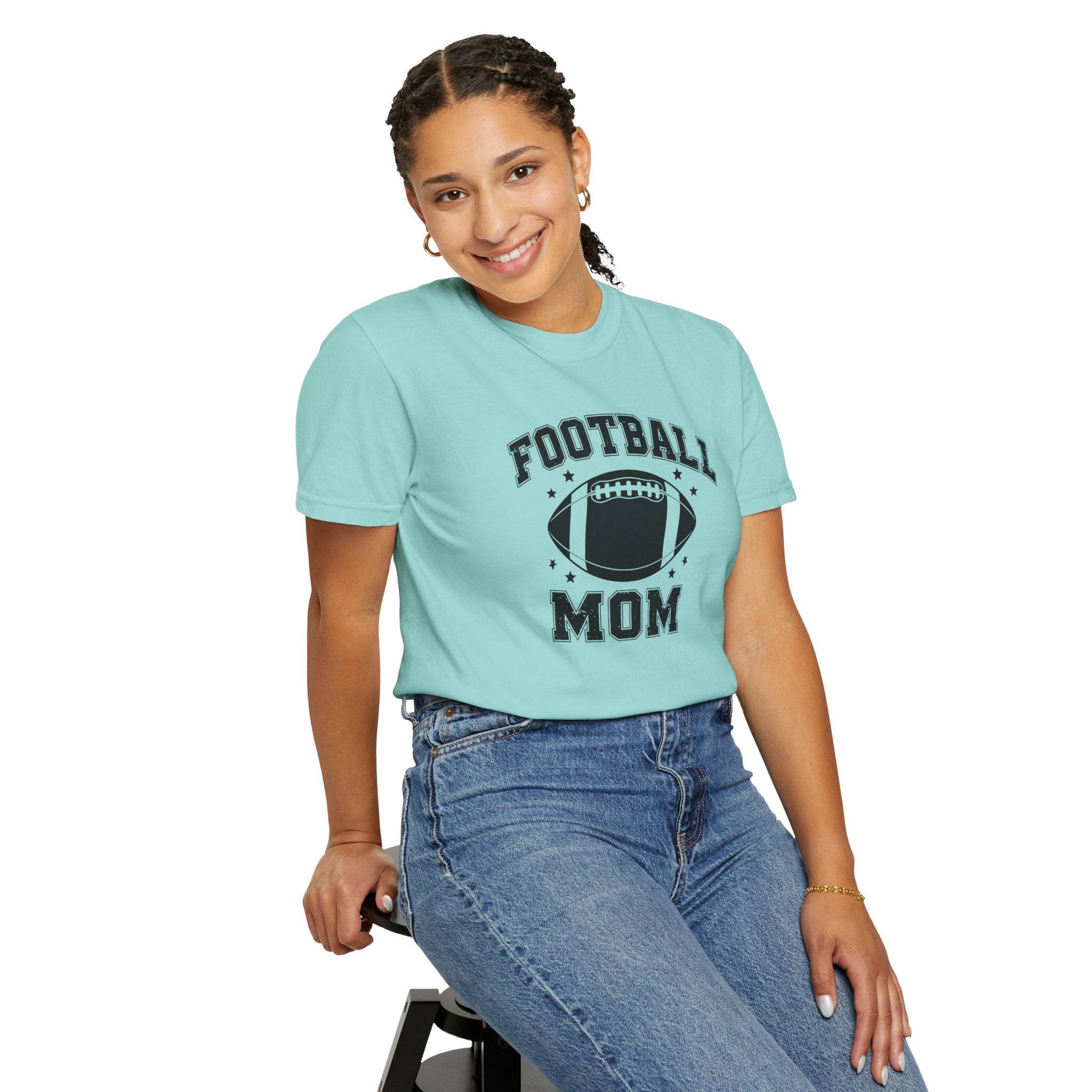 Football Mom T-Shirt, Unisex Garment-Dyed Tee for Game Day, Sports Mom Gift, Team Spirit Shirt, Casual Comfort Wear
