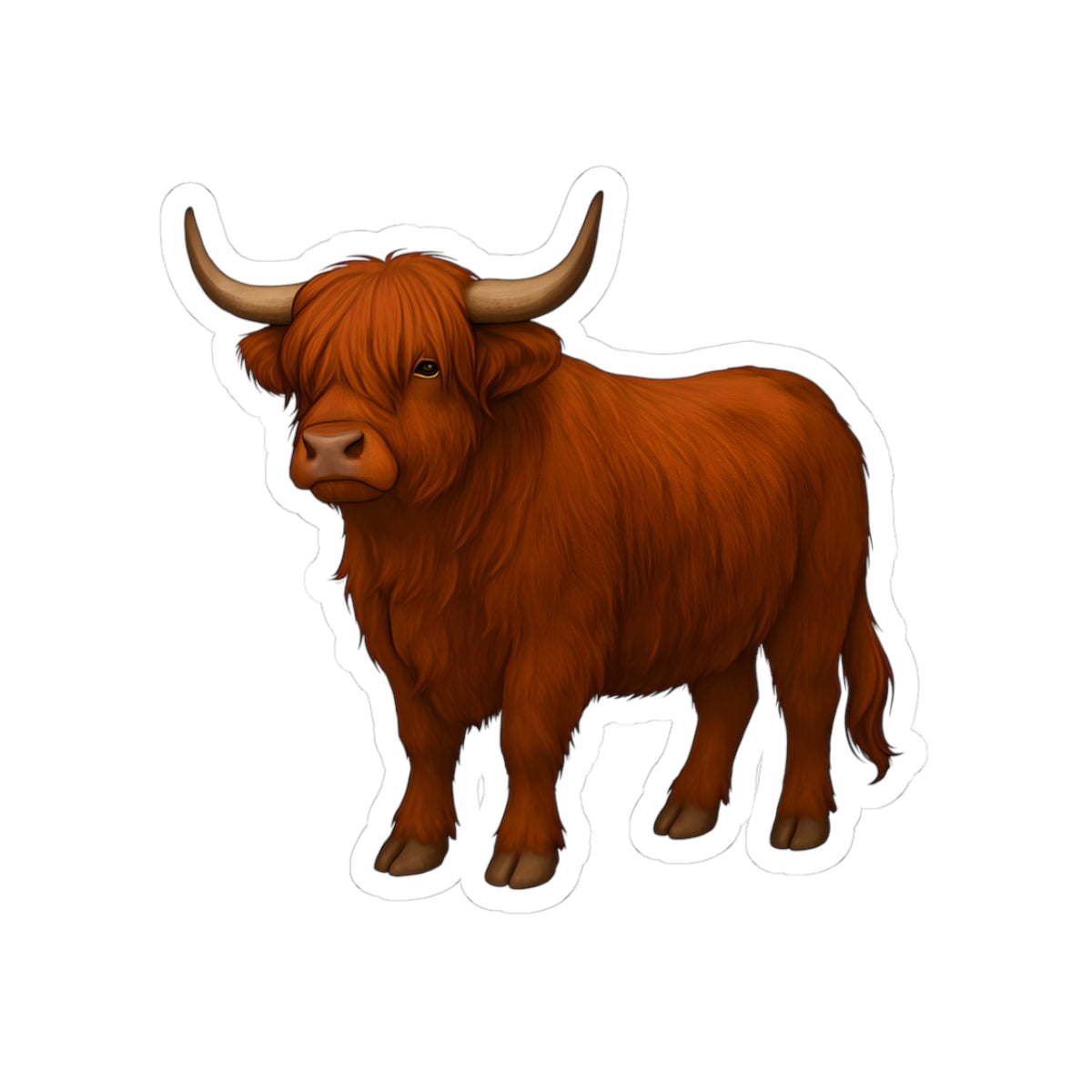 Highland Cow Kiss-Cut Stickers, Cute Cattle Decals, Farmhouse Aesthetic Stickers, Nature Lovers Gift, Laptop Personalization