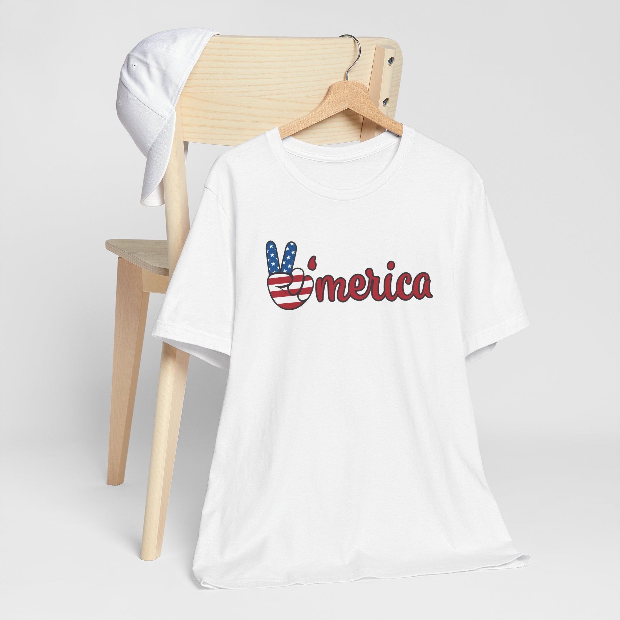 'Merica Peace Sign T-Shirt — Patriotic American Flag Graphic Tee for 4th of July