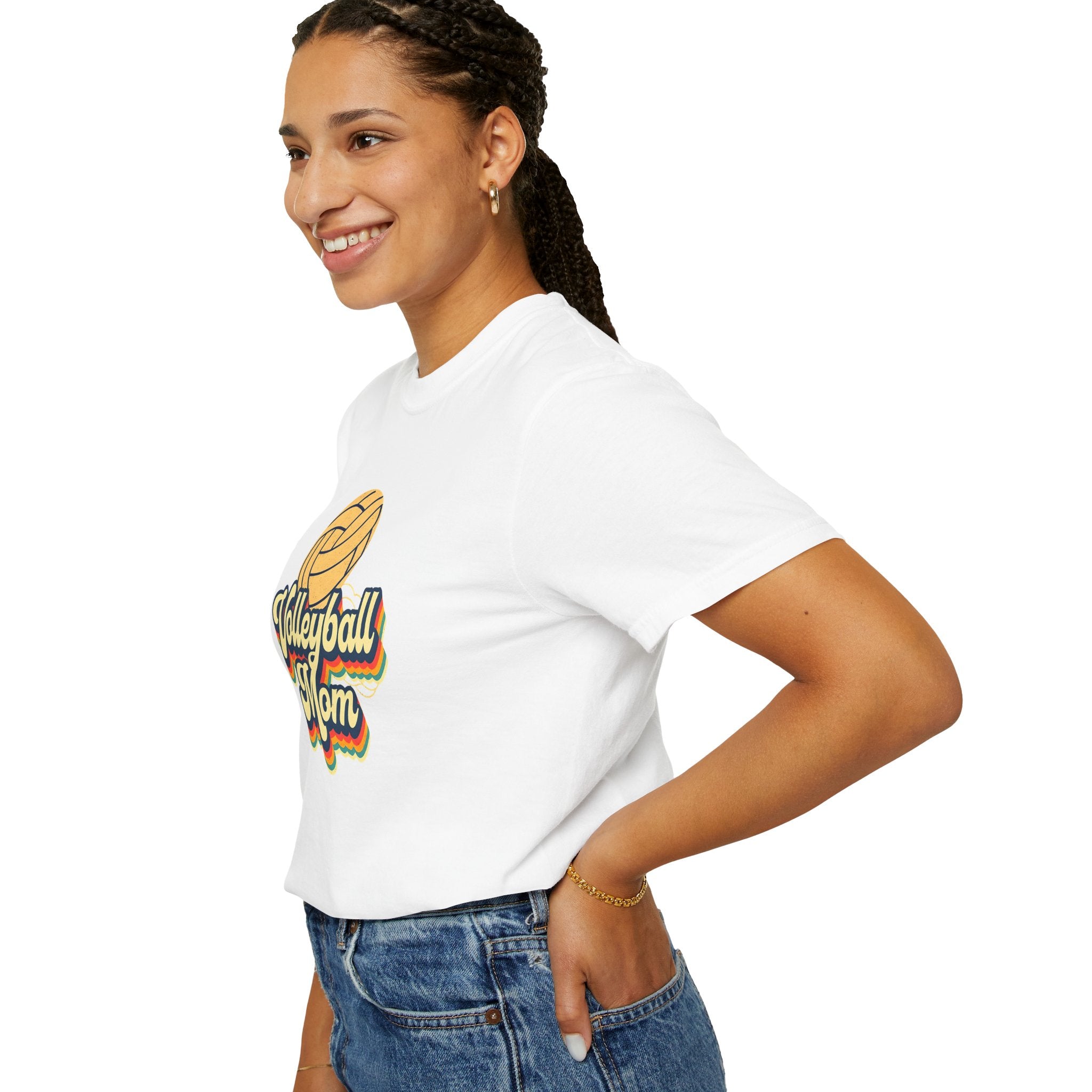 Volleyball Mom T-Shirt, Unisex Garment-Dyed Tee for Sports Lovers, Great for Gifts, Casual Wear, Volleyball Events, Mother’s Day