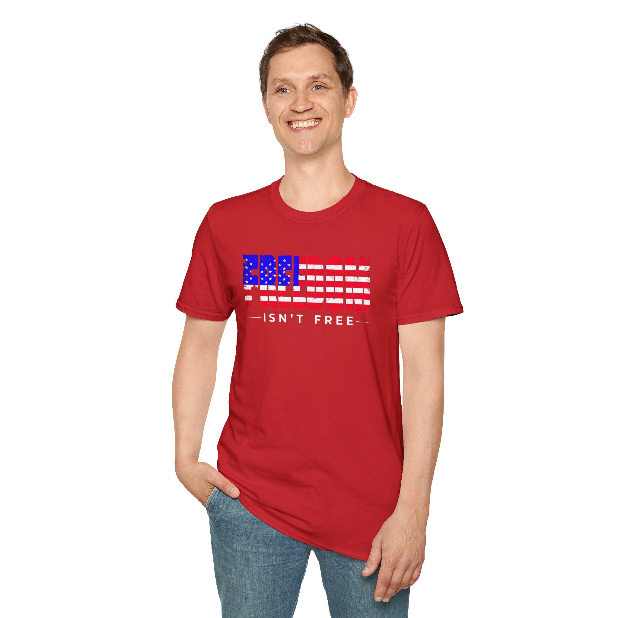 Patriotic Freedom T-Shirt - Unisex Softstyle Tee, Independence Day, Memorial Day, Veteran's Day, Everyday Wear, Gift Idea