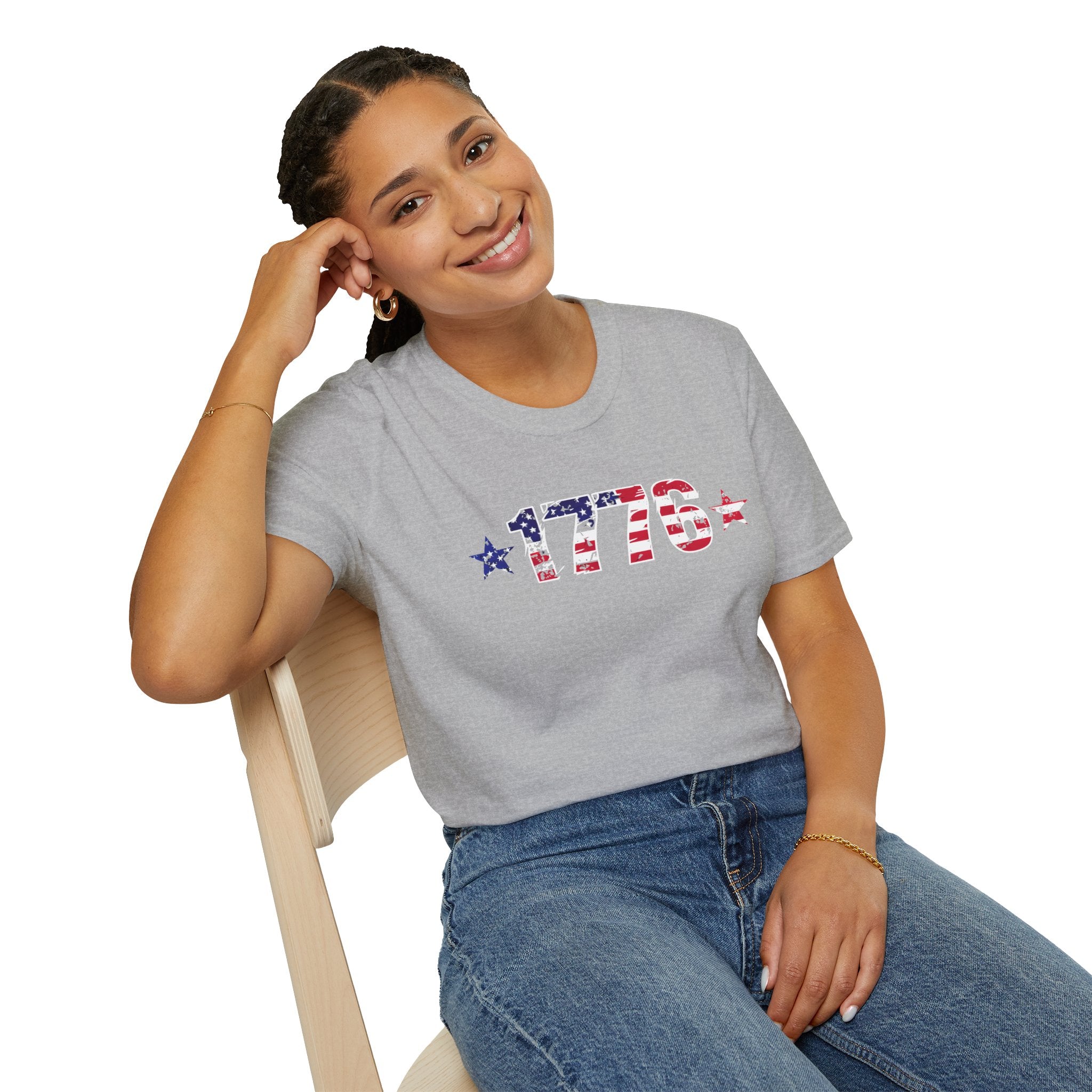 1776 Patriotic T-Shirt — American Flag Vintage Independence Day Tee