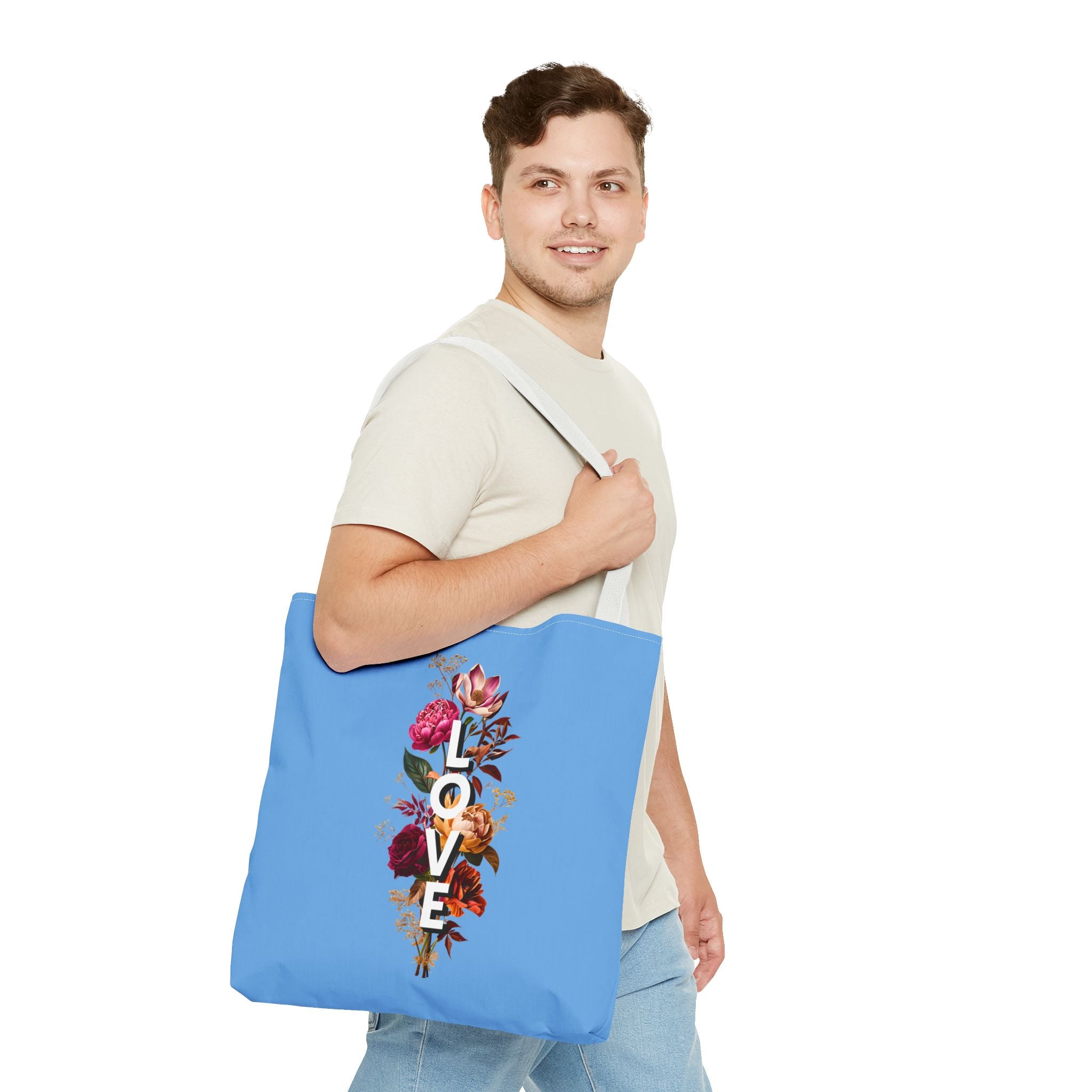 Floral Love Tote Bag - Colorful AOP Design for Everyday Style