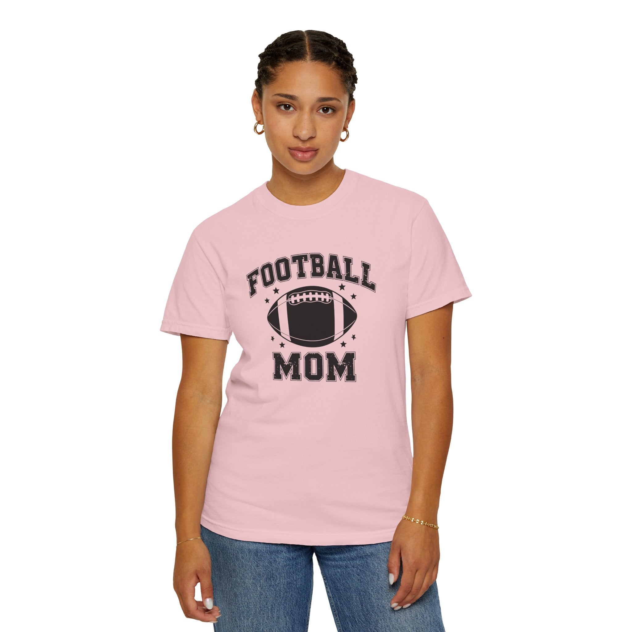 Football Mom T-Shirt, Unisex Garment-Dyed Tee for Game Day, Sports Mom Gift, Team Spirit Shirt, Casual Comfort Wear