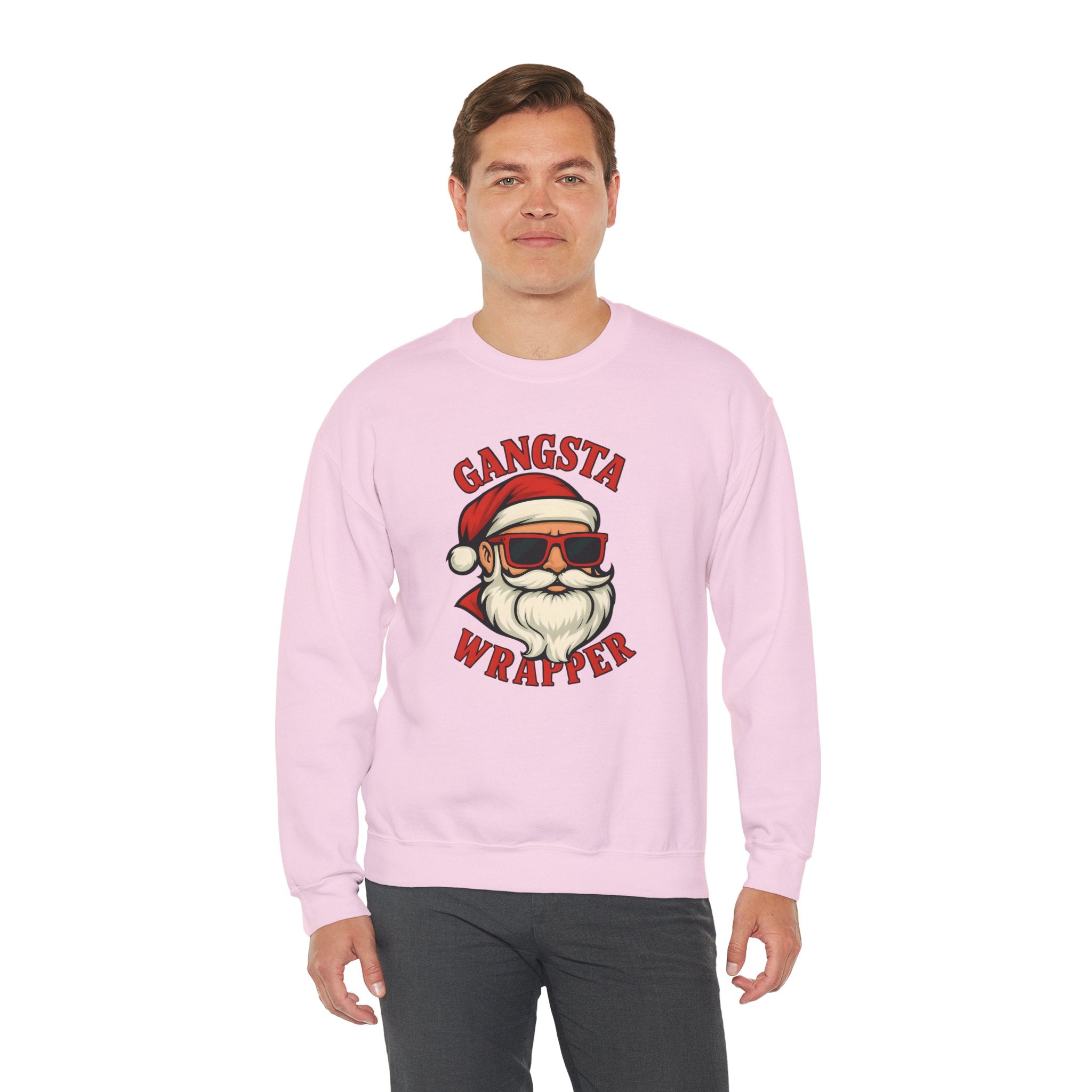 Gangsta Wrapper Crewneck Sweatshirt – Funny Christmas Apparel for Holiday Cheer