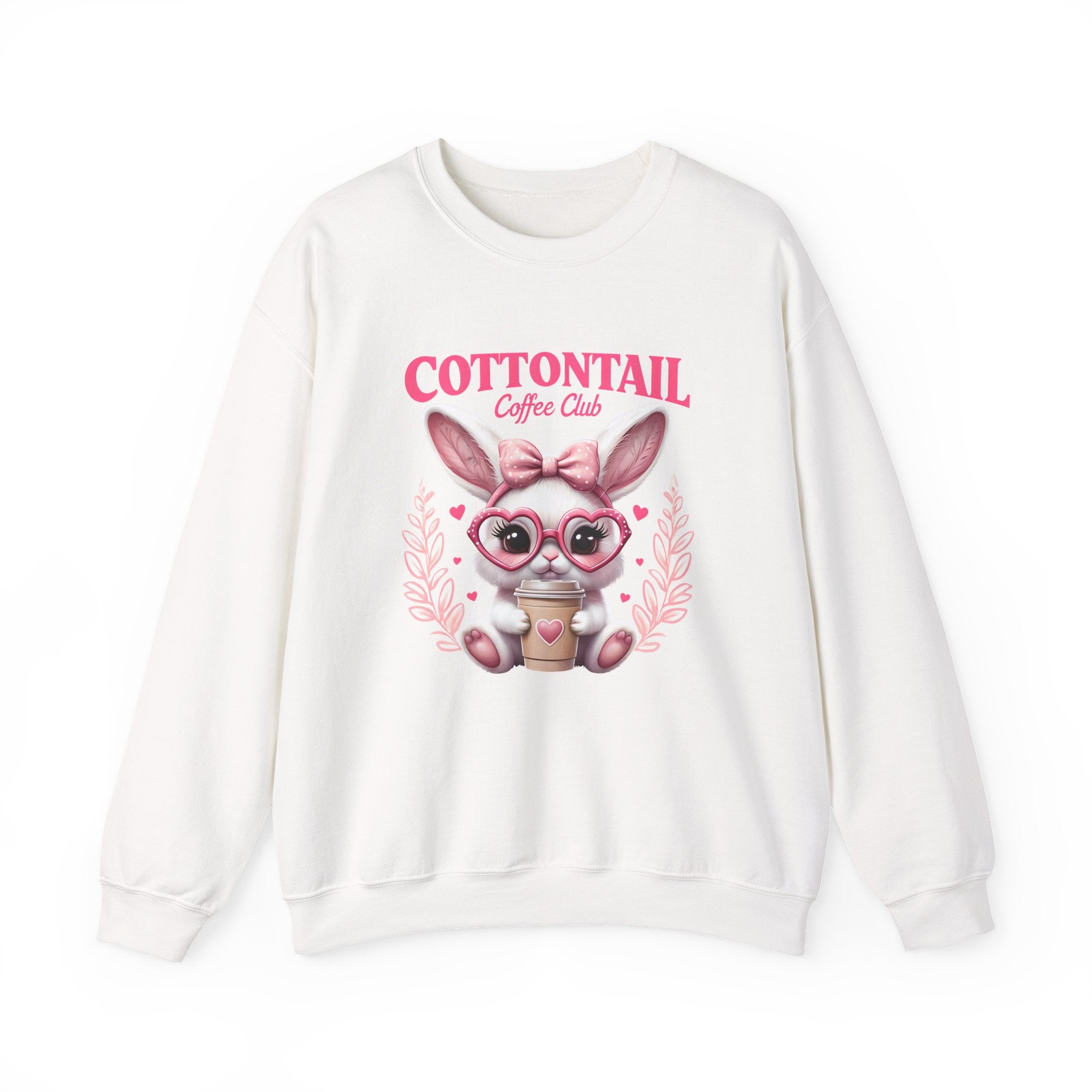 Cottontail Coffee Club Sweatshirt — Cute Bunny with Coffee Graphic