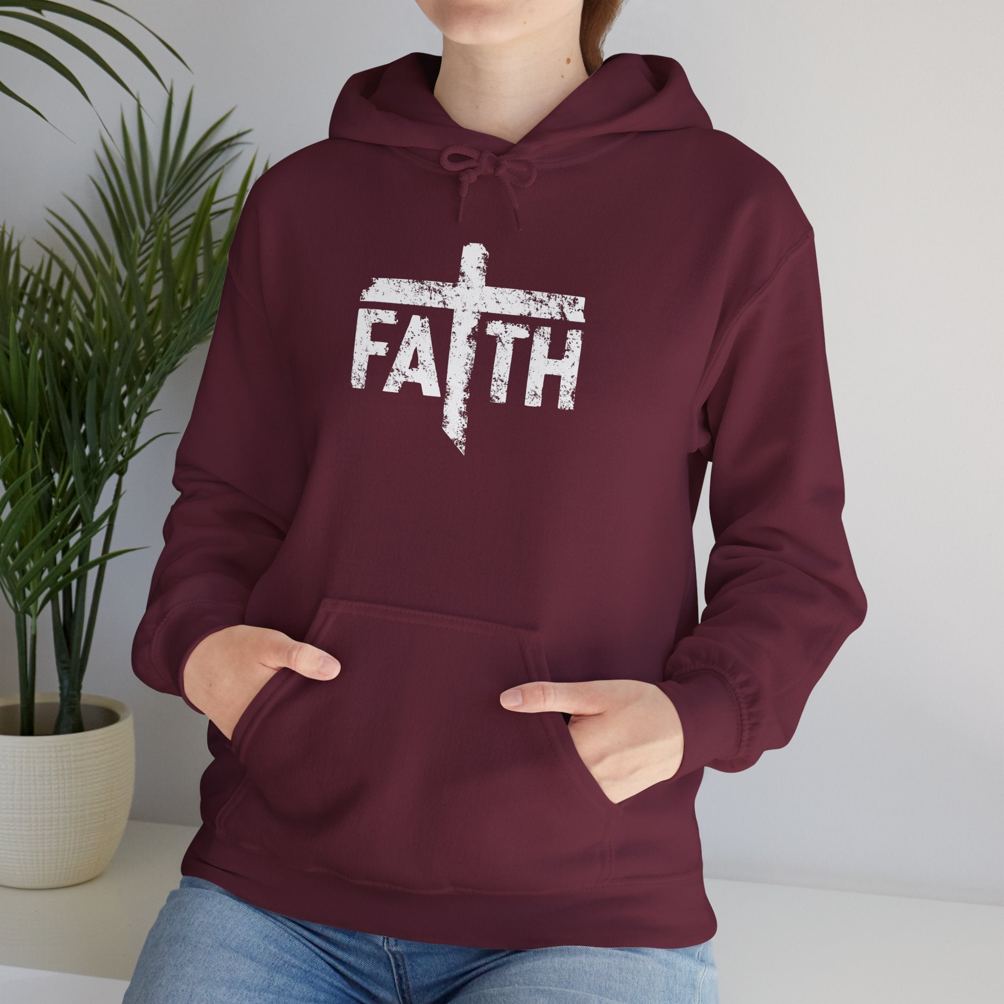 Faith Hoodie, Inspirational Sweatshirt for Men and Women, Cozy Pullover for Church, Gifts for Believers, Religious Apparel