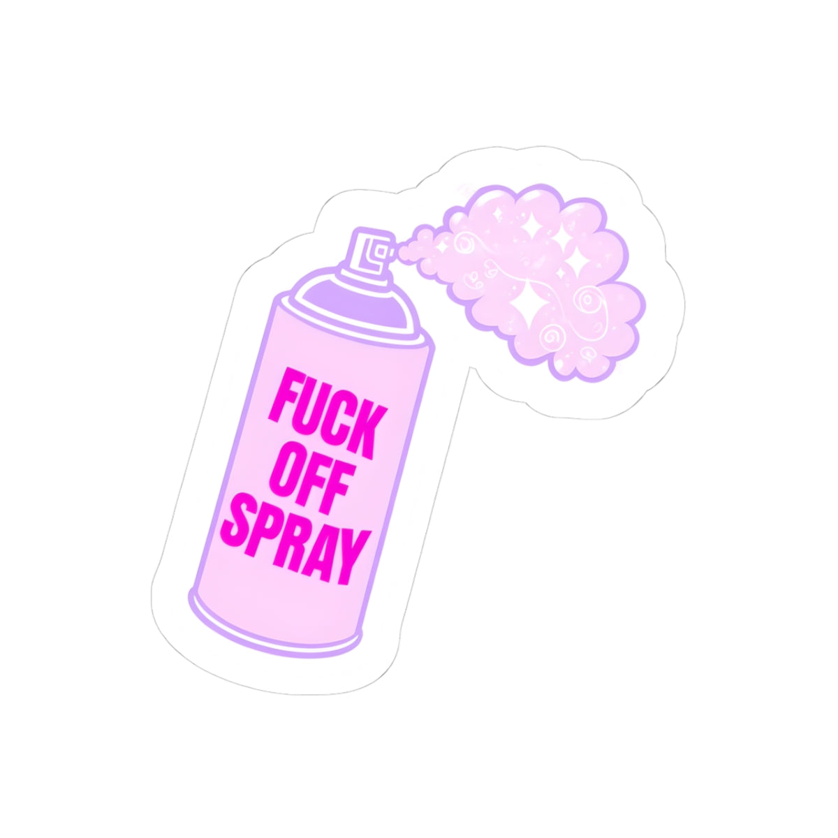 Funny Kiss-Cut Sticker - Fuck Off Spray Design for Laptops & Water Bottles