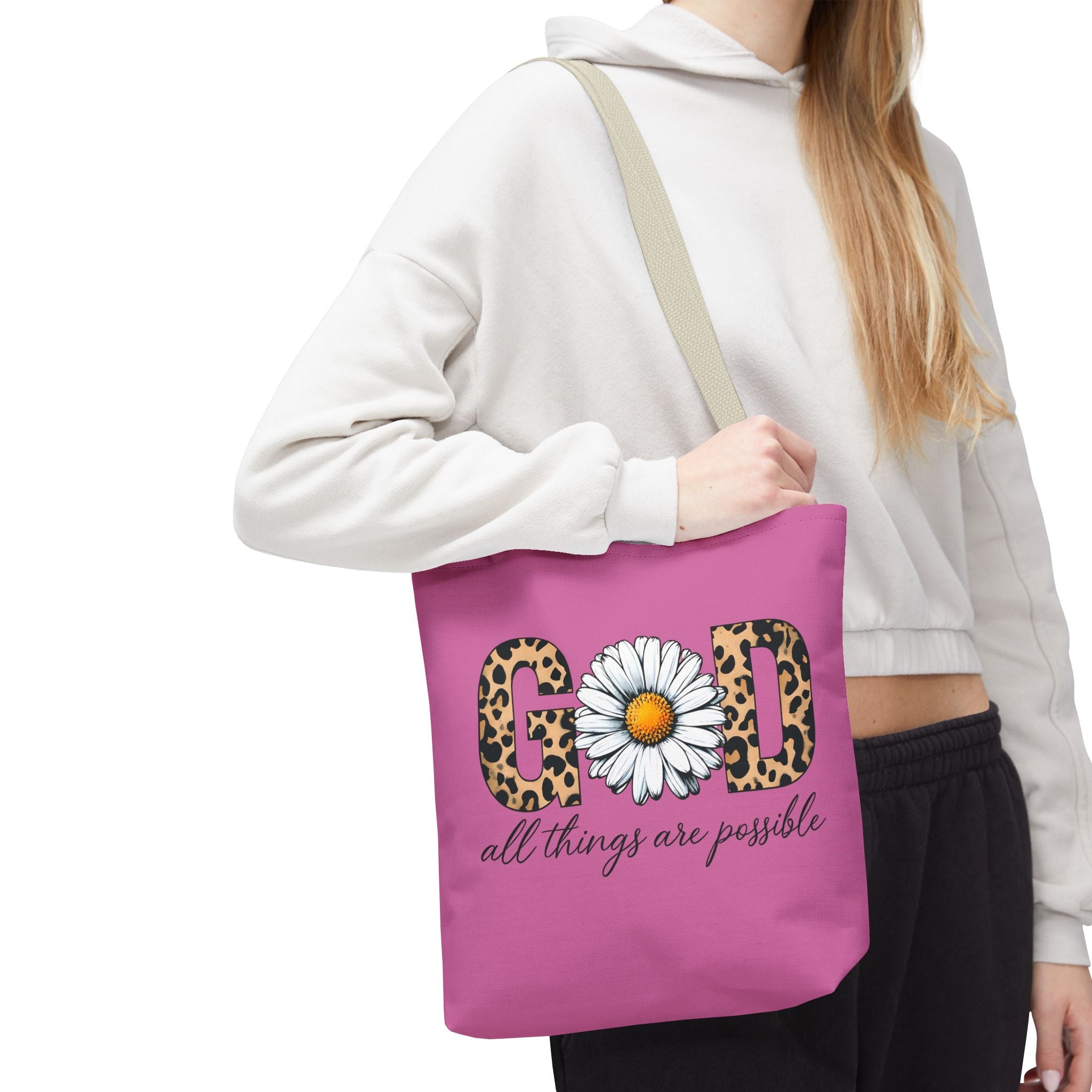 Floral Inspirational Tote Bag - All Things Are Possible