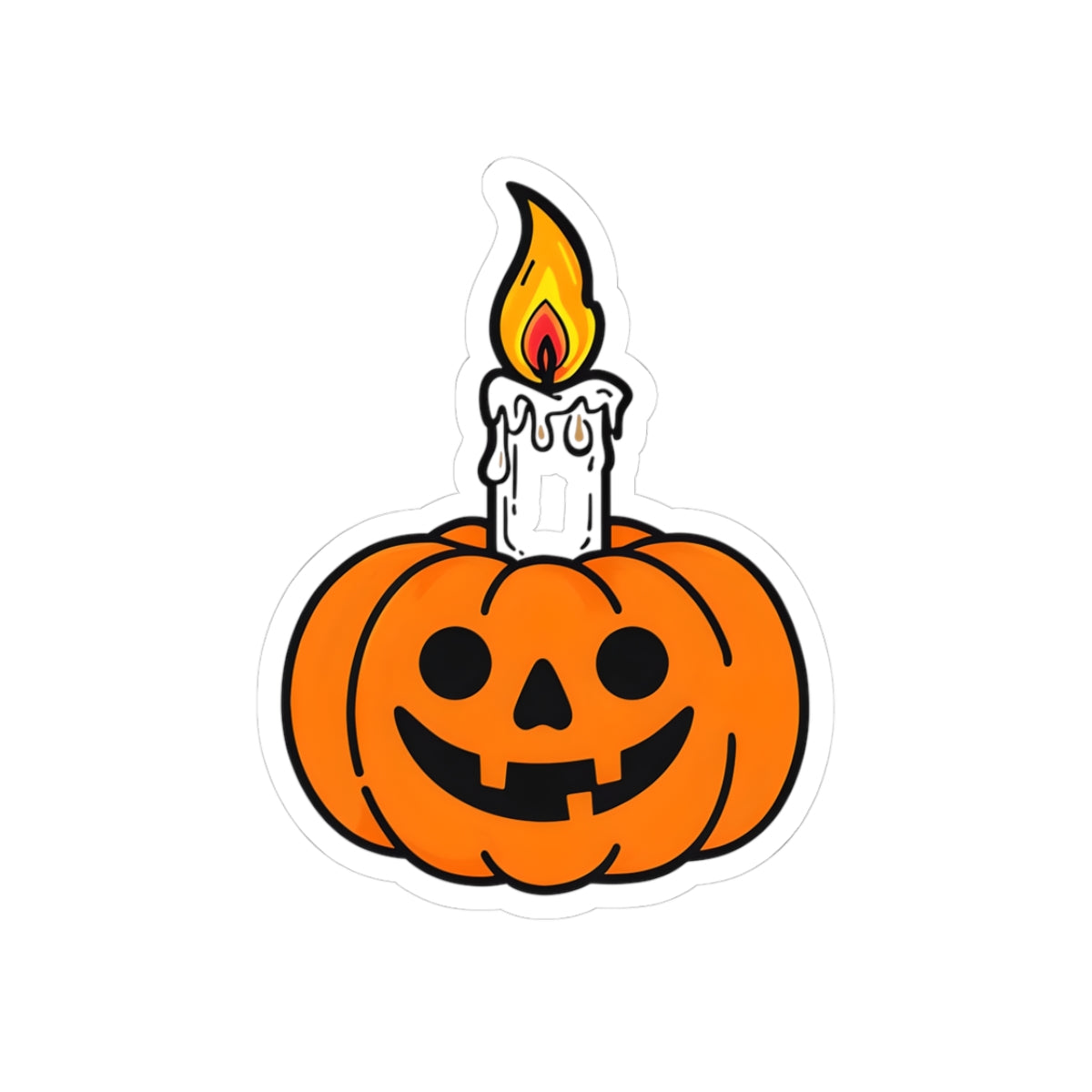 Halloween Pumpkin Candle Kiss-Cut Stickers | Fun & Spooky Decor for Laptops, Halloween Parties, Scrapbooking